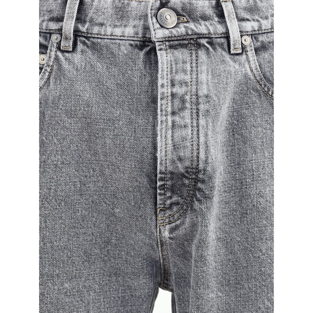 Brunello Cucinelli Gray Cotton Straight-Leg Jeans