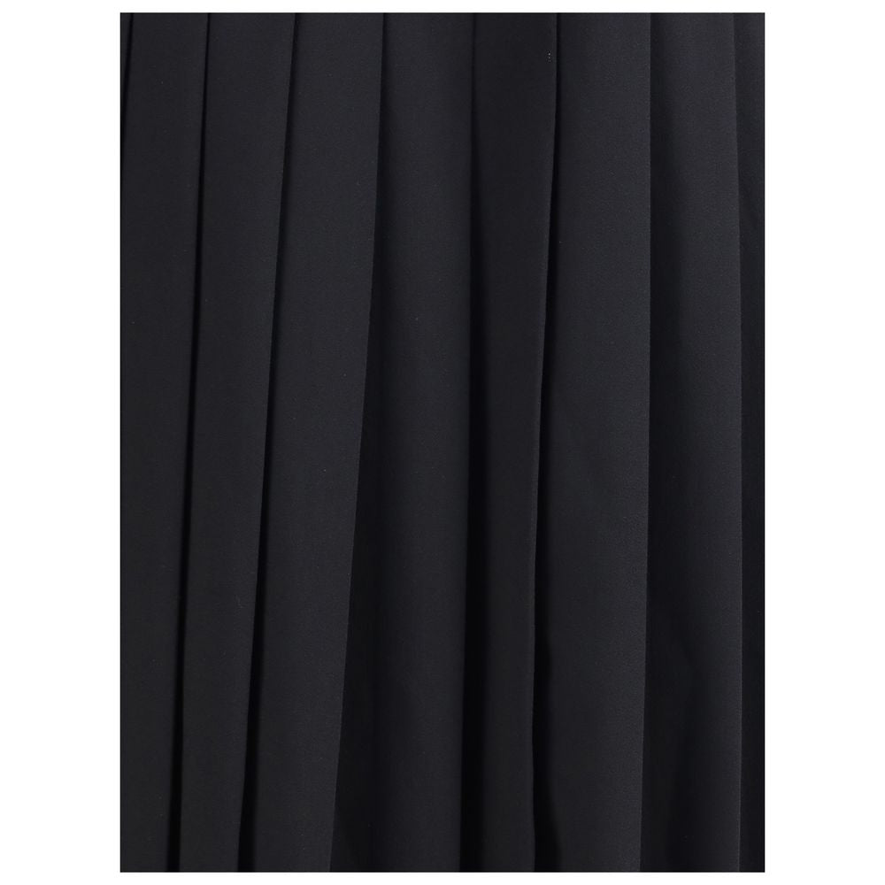 Alessandra Rich Black Fleece Wool Midi Skirt