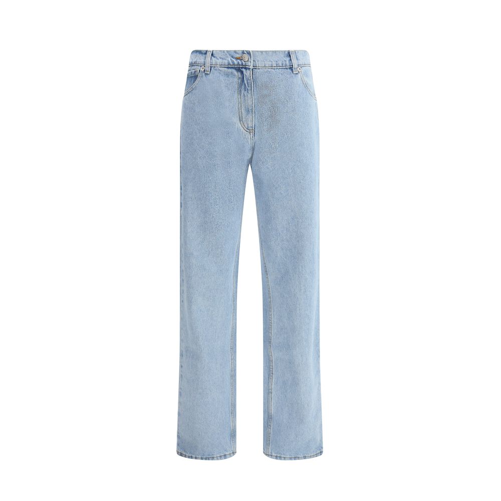 Magda Butrym Blue Cotton Straight-Leg Jeans