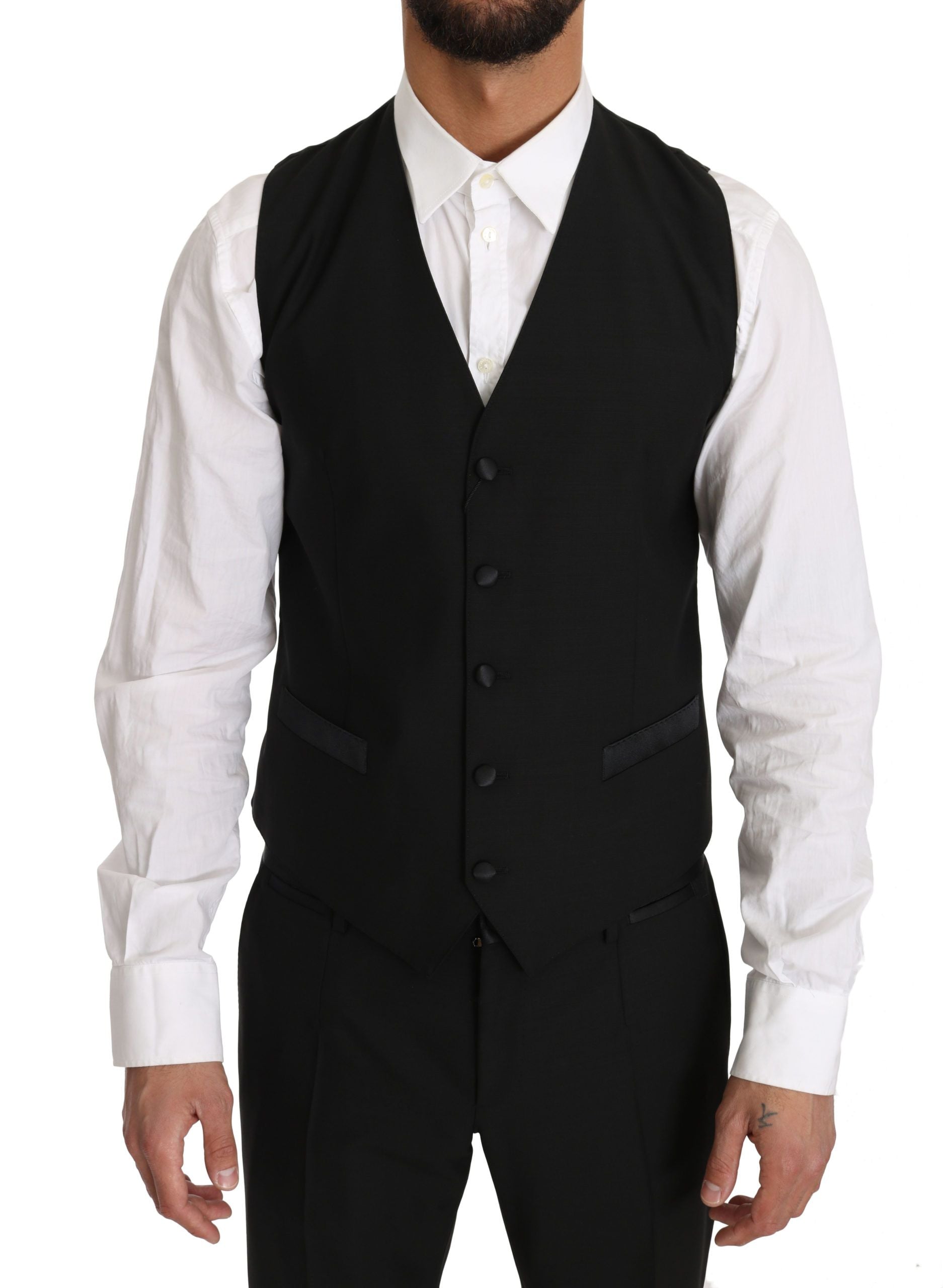 Επίσημο γιλέκο Dolce & Gabbana Sleek Black Slim Fit
