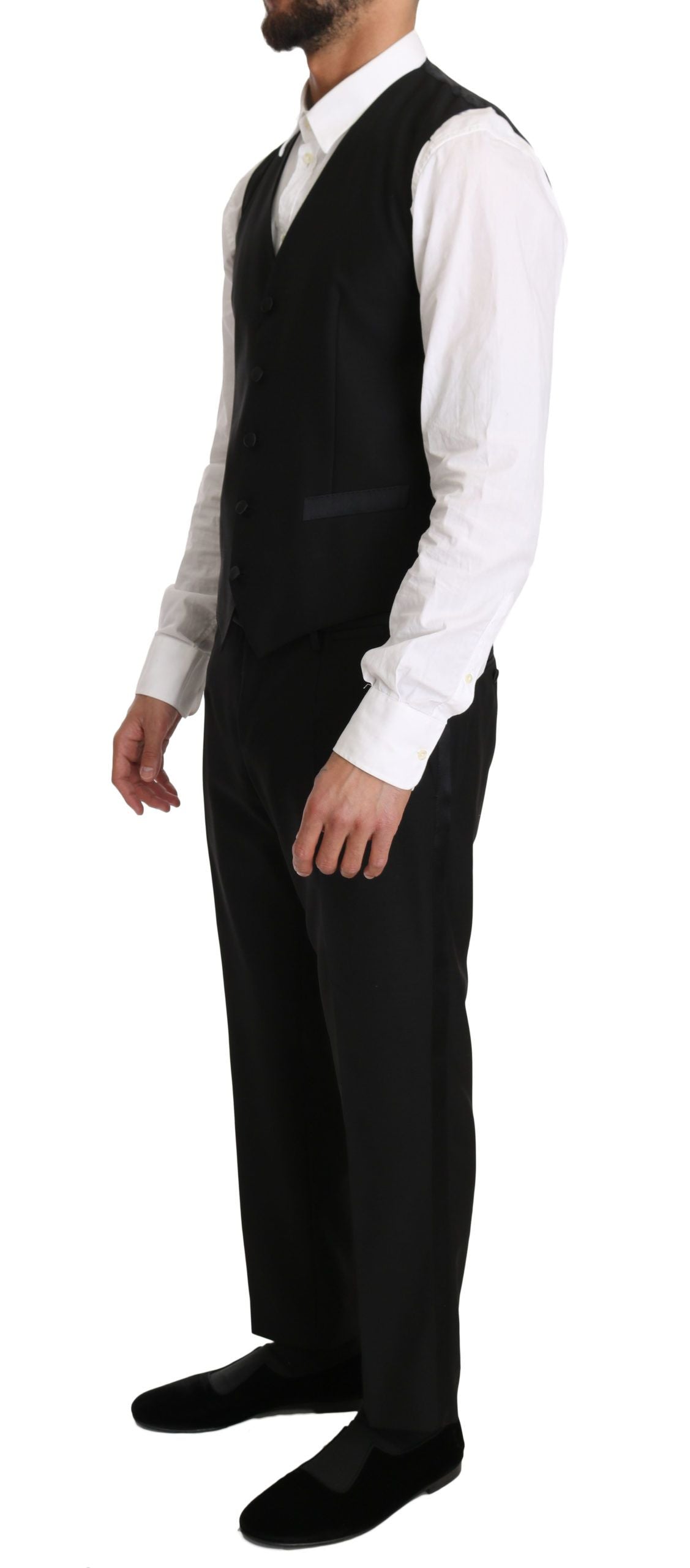 Επίσημο γιλέκο Dolce & Gabbana Sleek Black Slim Fit