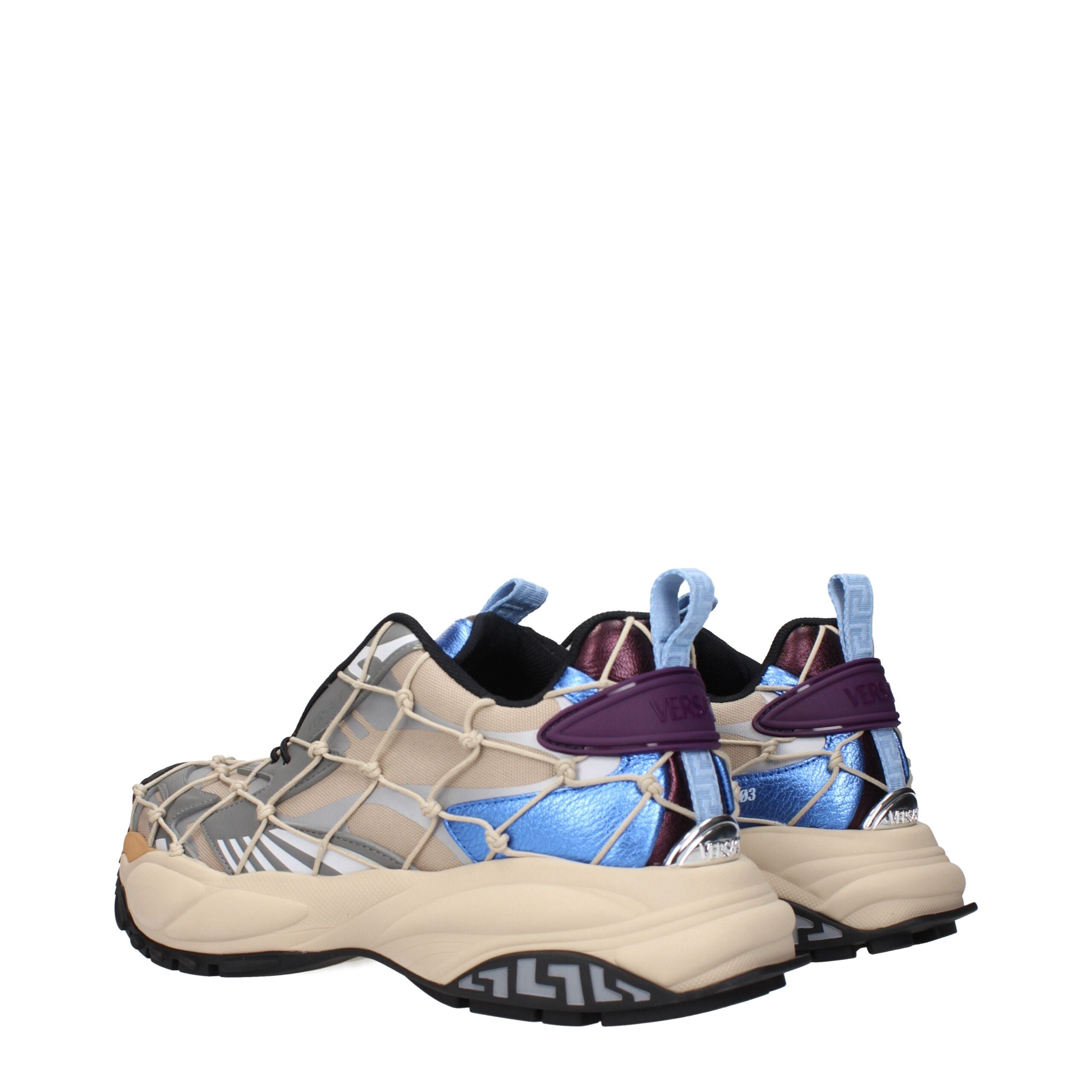 Versace Beige Fabric Sneakers