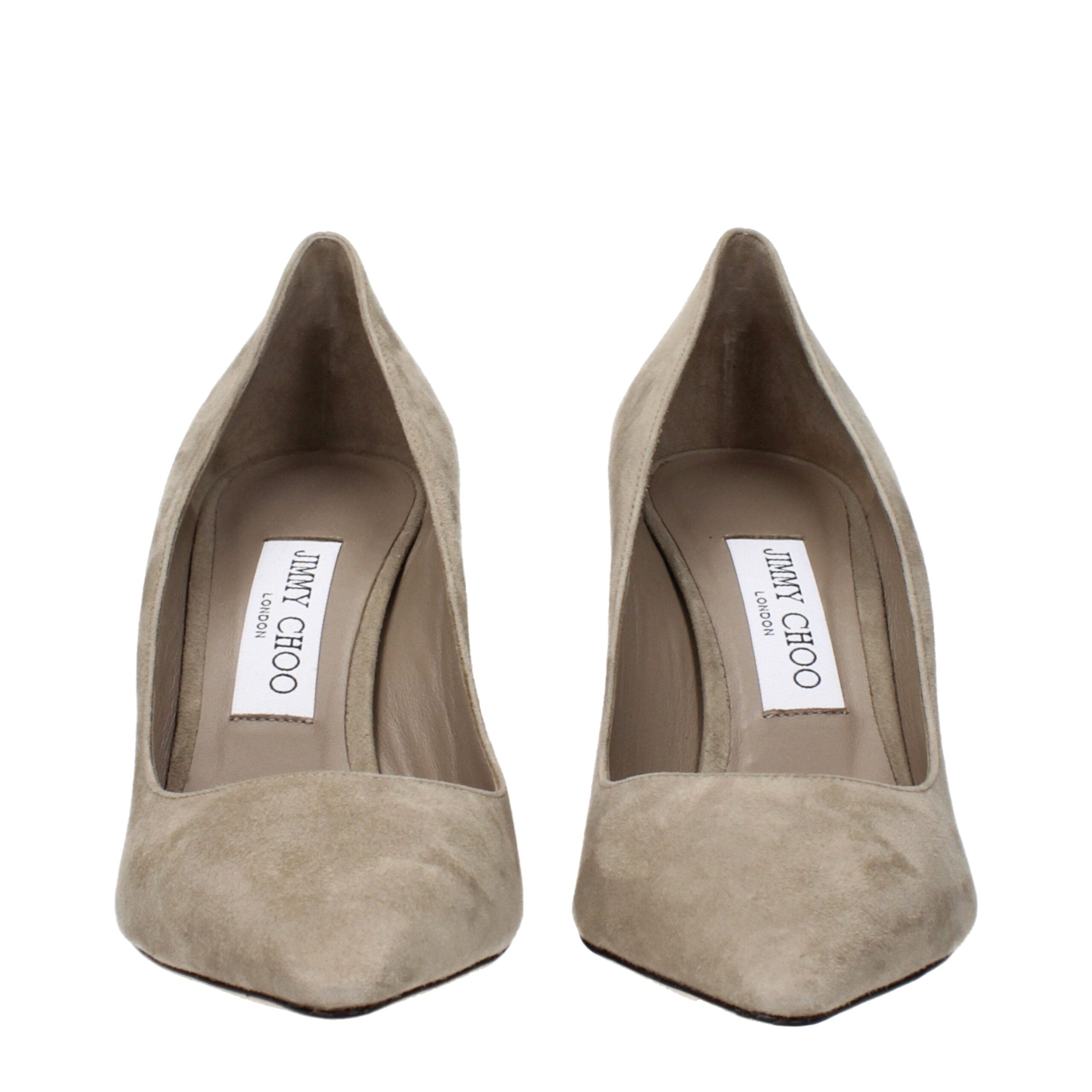 Jimmy Choo Gray Leather High Heel Pumps