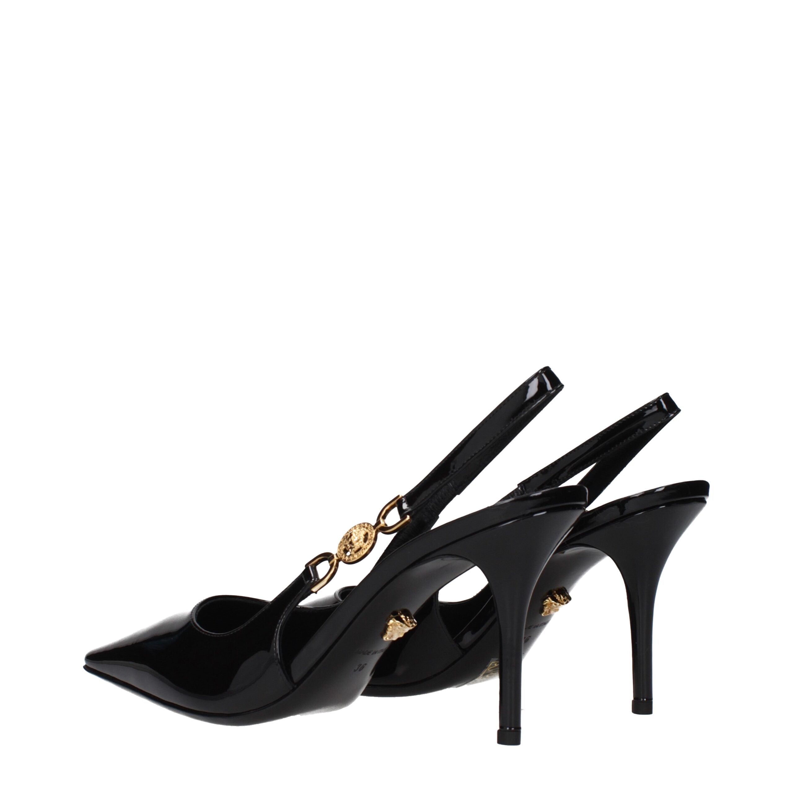 Versace Black Leather Pumps
