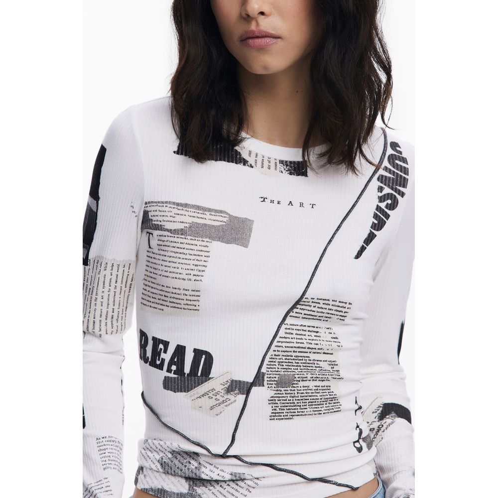Desigual White Elastane Women Top