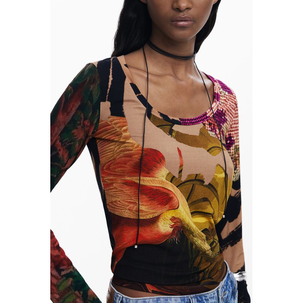 Desigual Brown Elastane Women Top