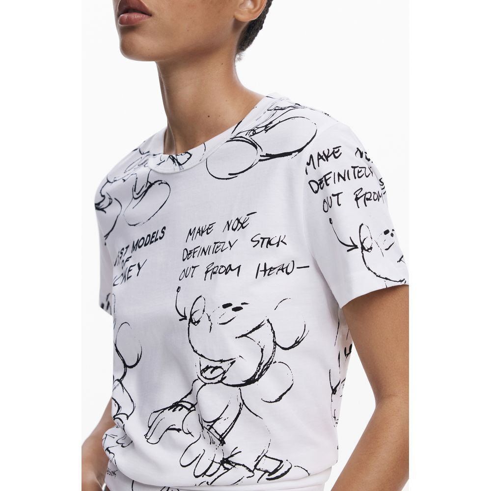Desigual White Cotton Women T-Shirt