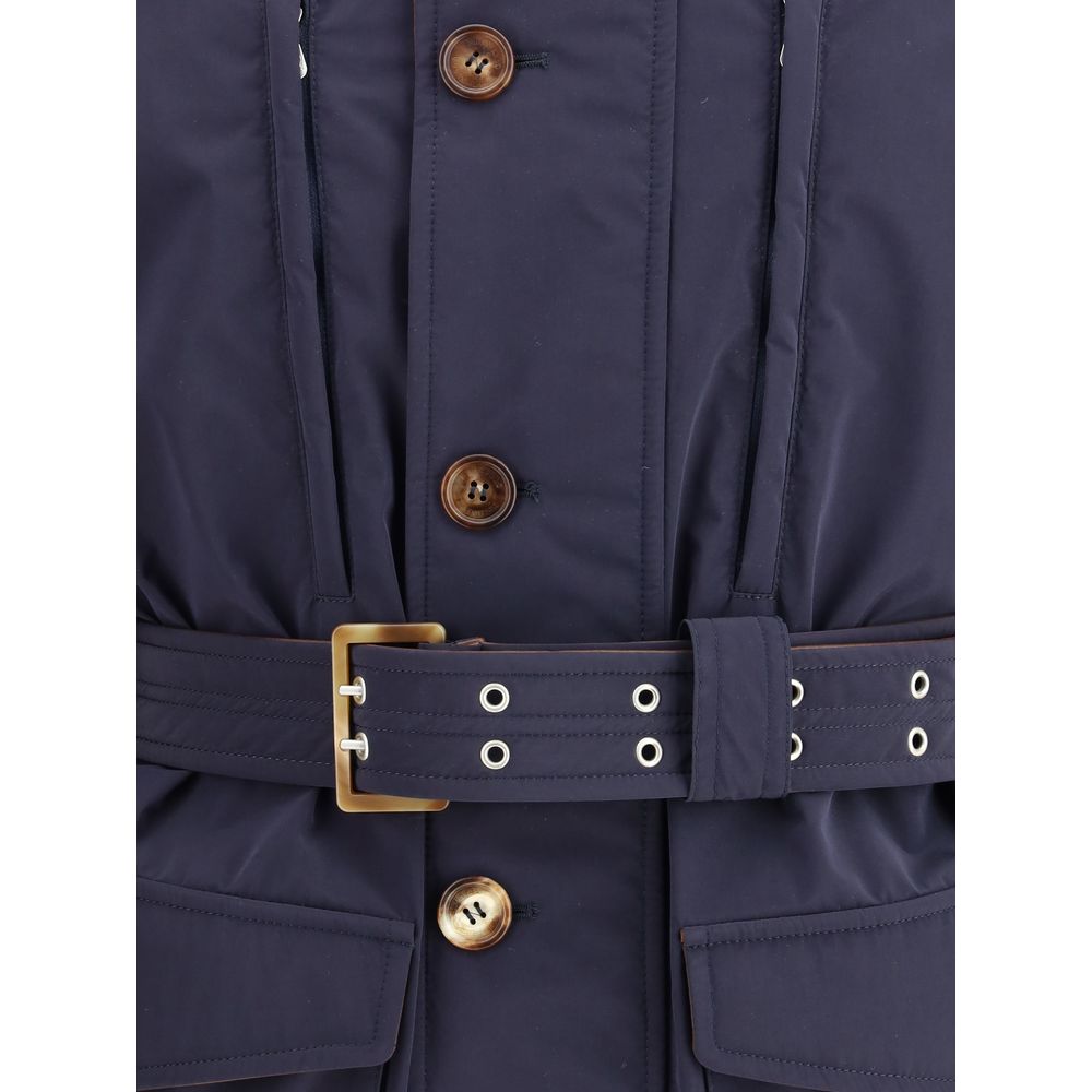 Brunello Cucinelli Blue Polyester Coat