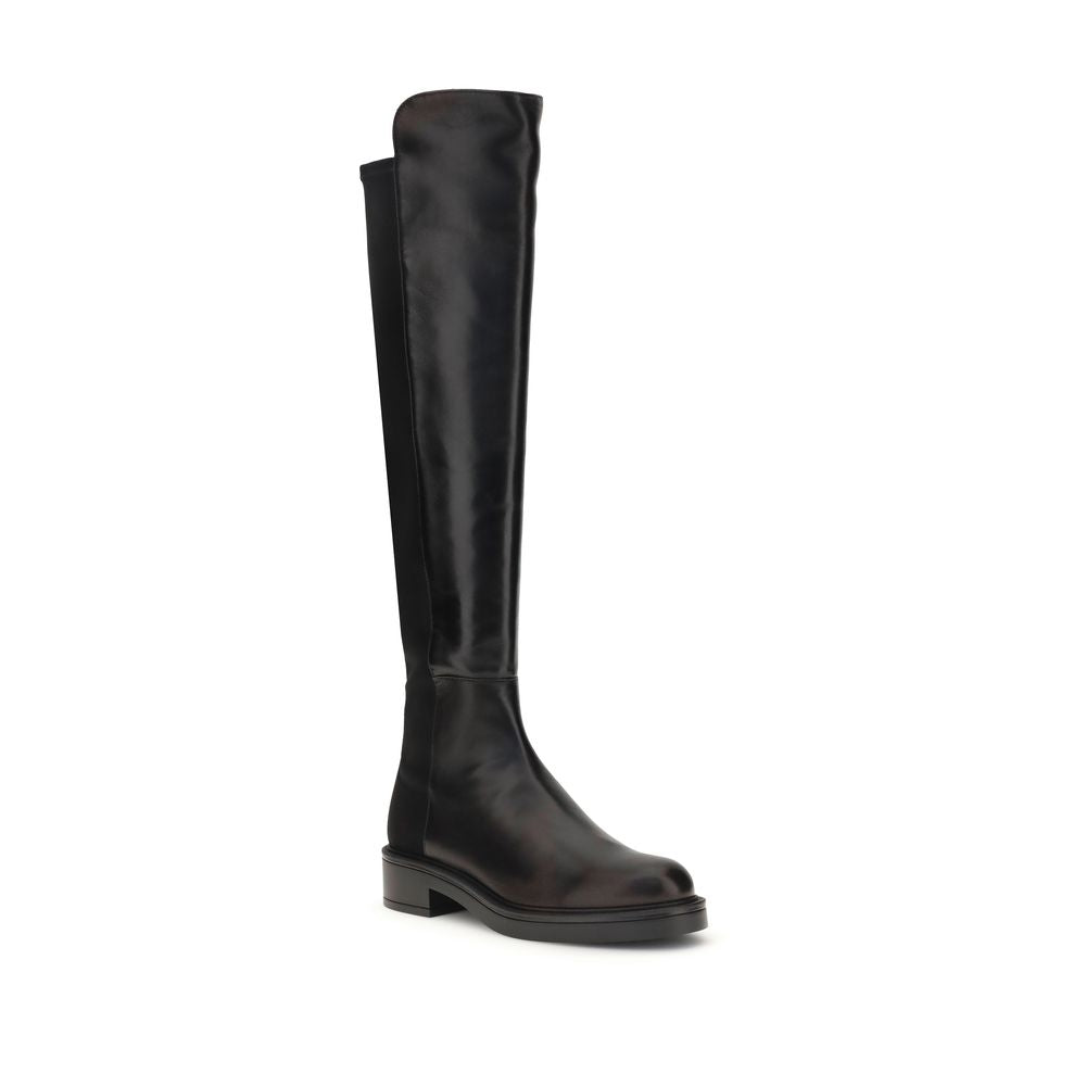 Stuart Weitzman Black Leather Over The Knee