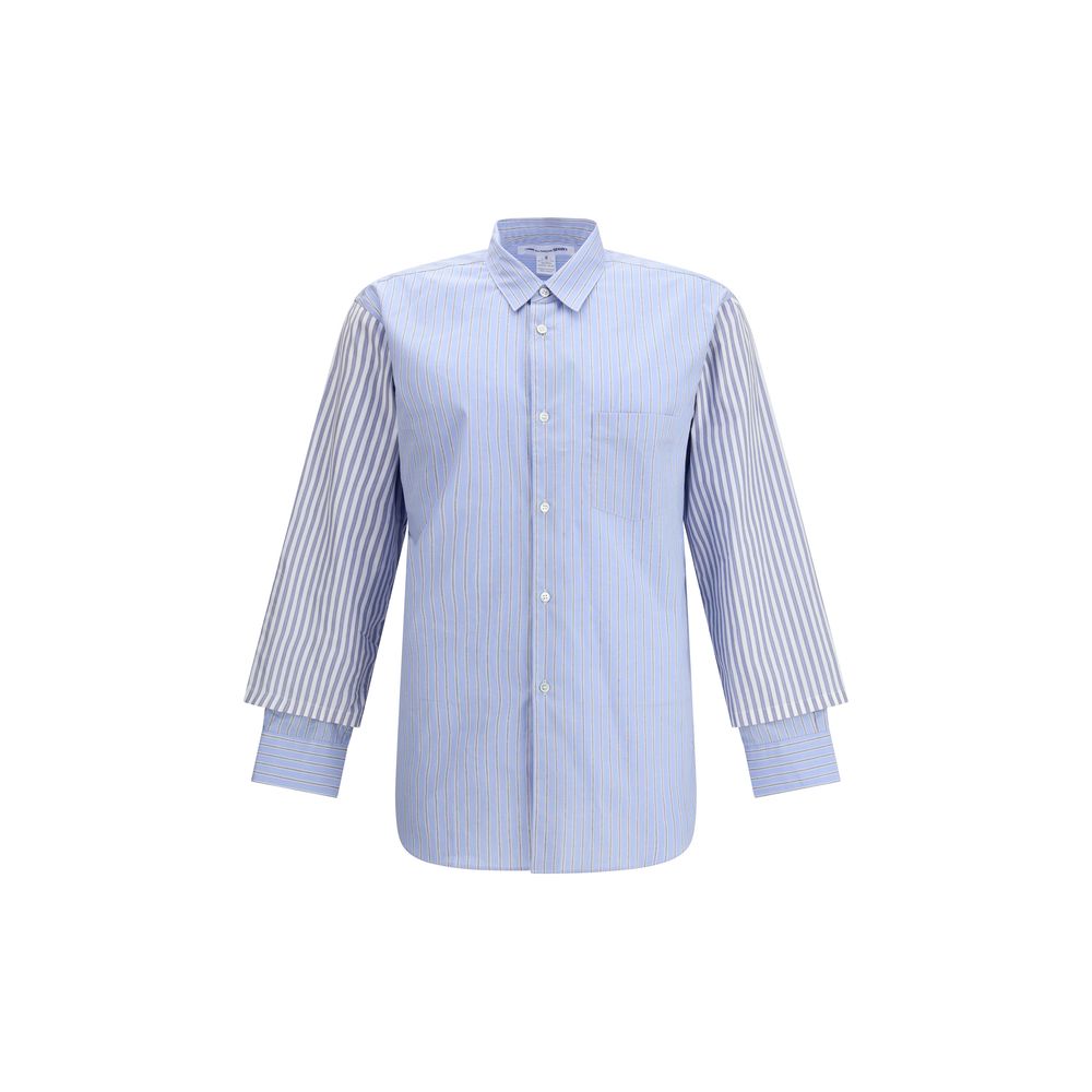 Comme Des Garçons Blue Cotton Pattern Shirt