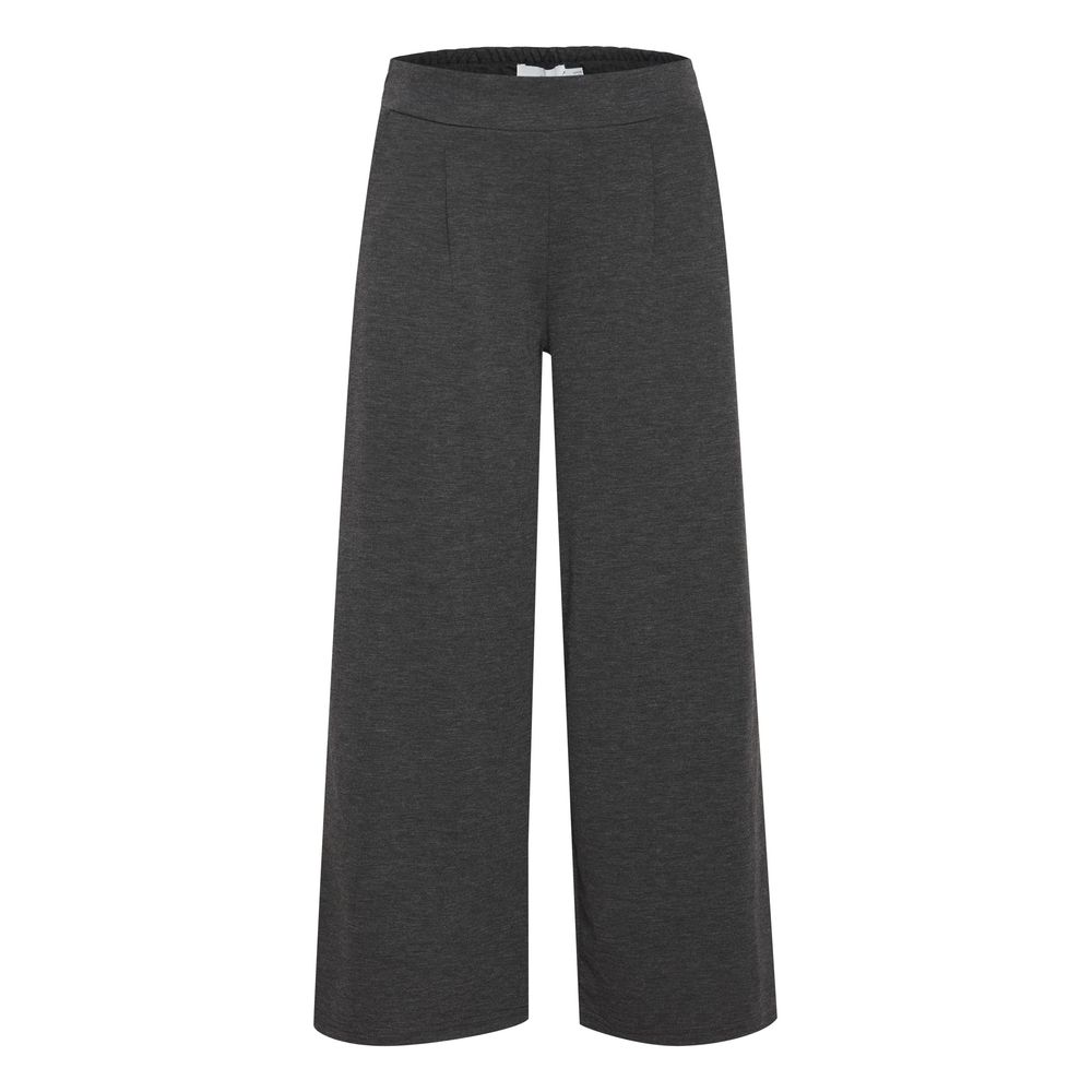 ICHI Gray Recycled Polyester Flared Pants