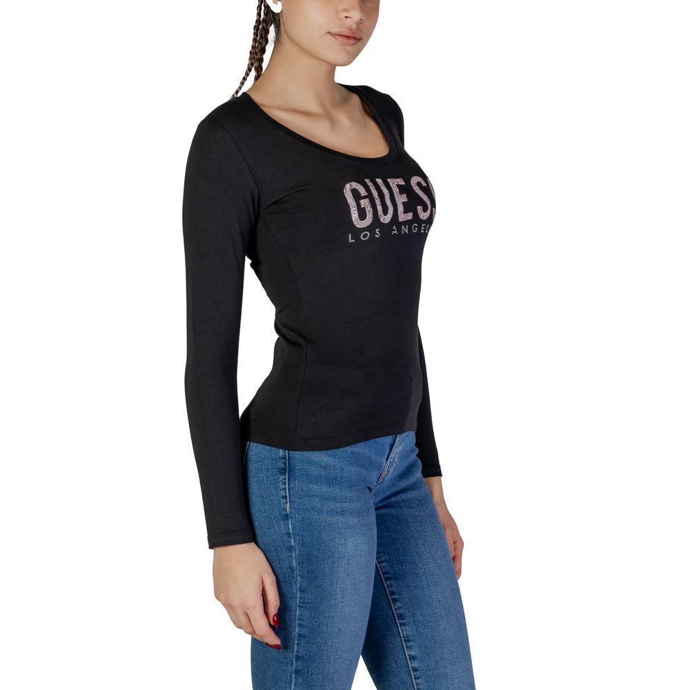 Guess Black Cotton Long Sleeve T-Shirt