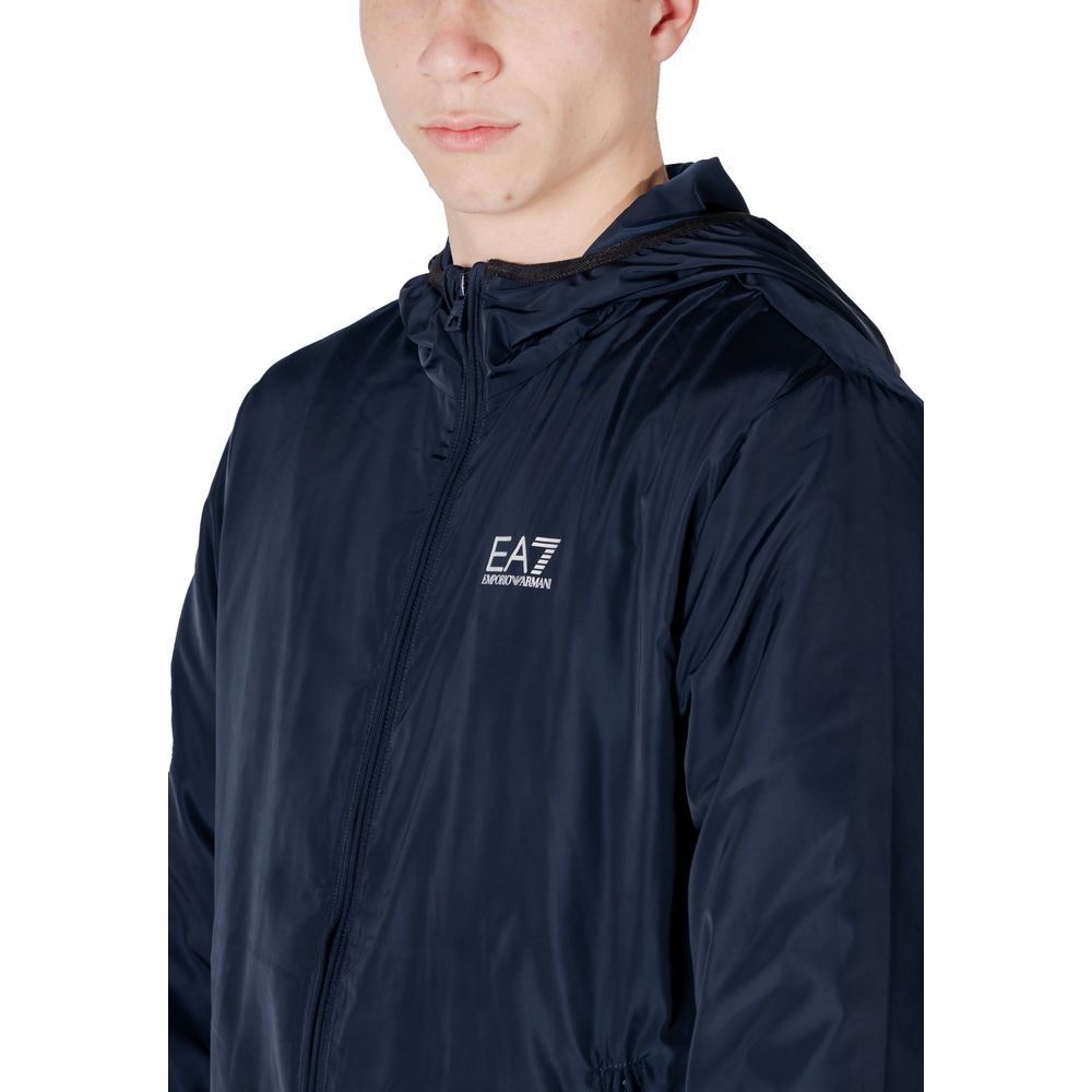 EA7 Emporio Armani Blue Polyester Shell Jacket