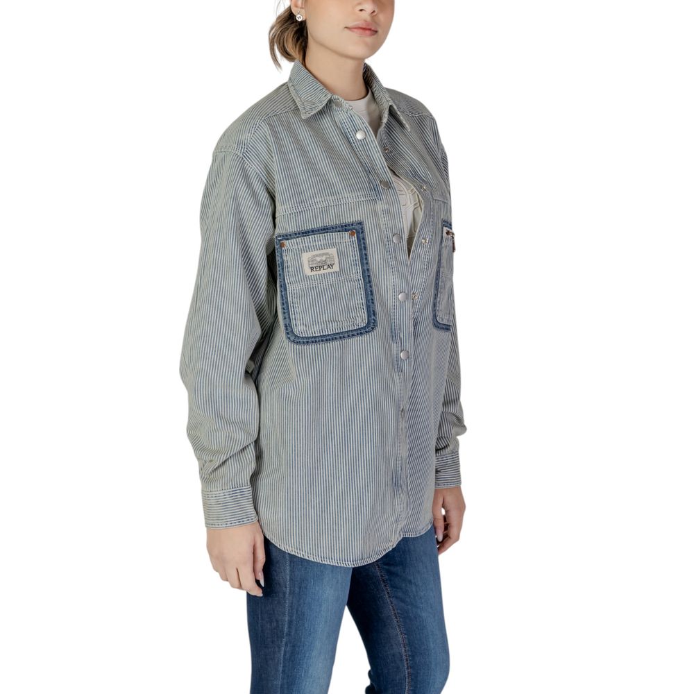 Replay Blue Cotton Blouse