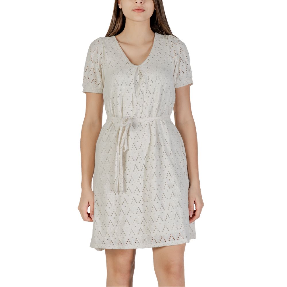 Vila Clothes Beige Recycled Polyester Short Dress
