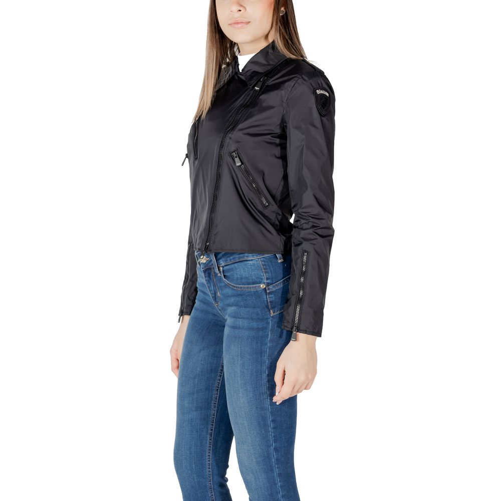 Blauer Black Polyamide Biker Jacket