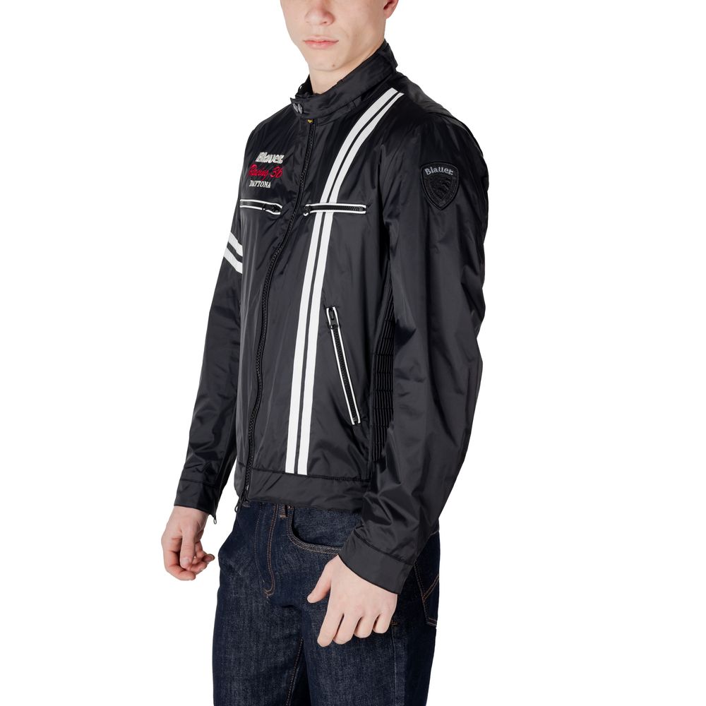 Blauer Black Polyamide Biker Jacket
