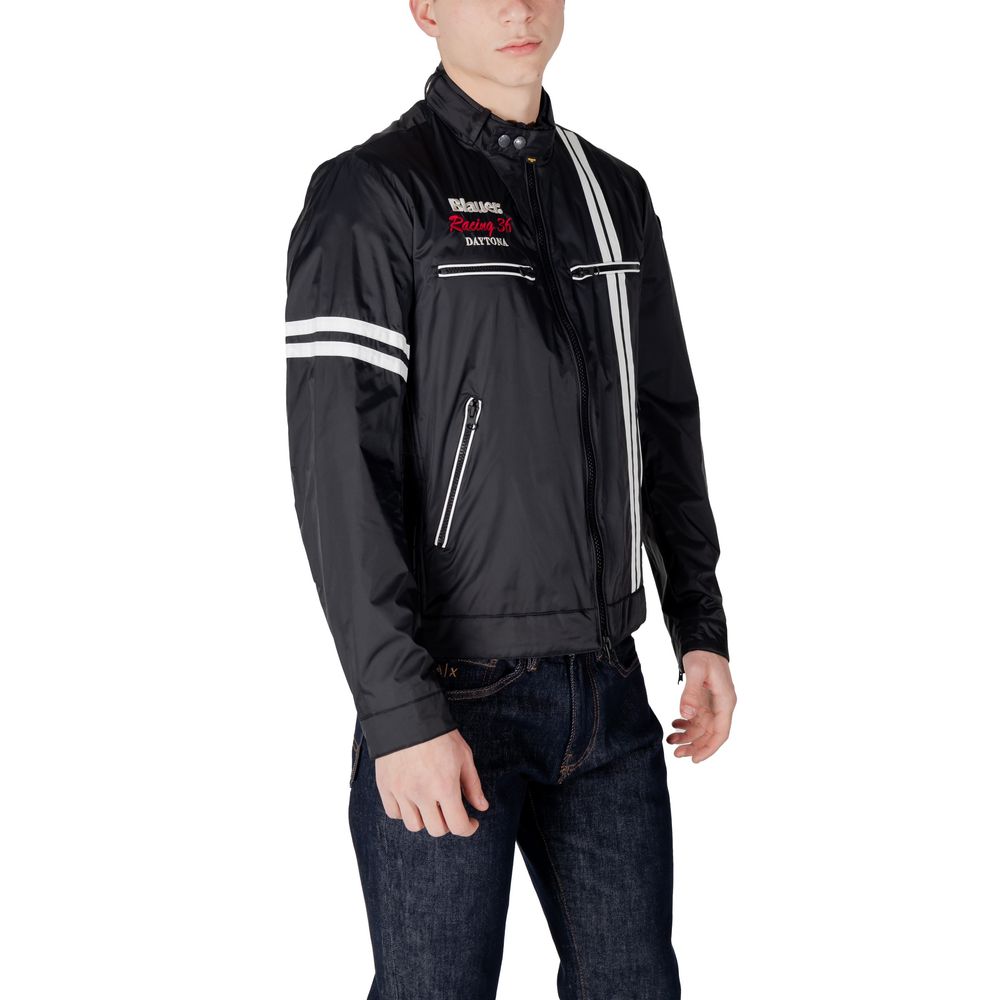 Blauer Black Polyamide Biker Jacket