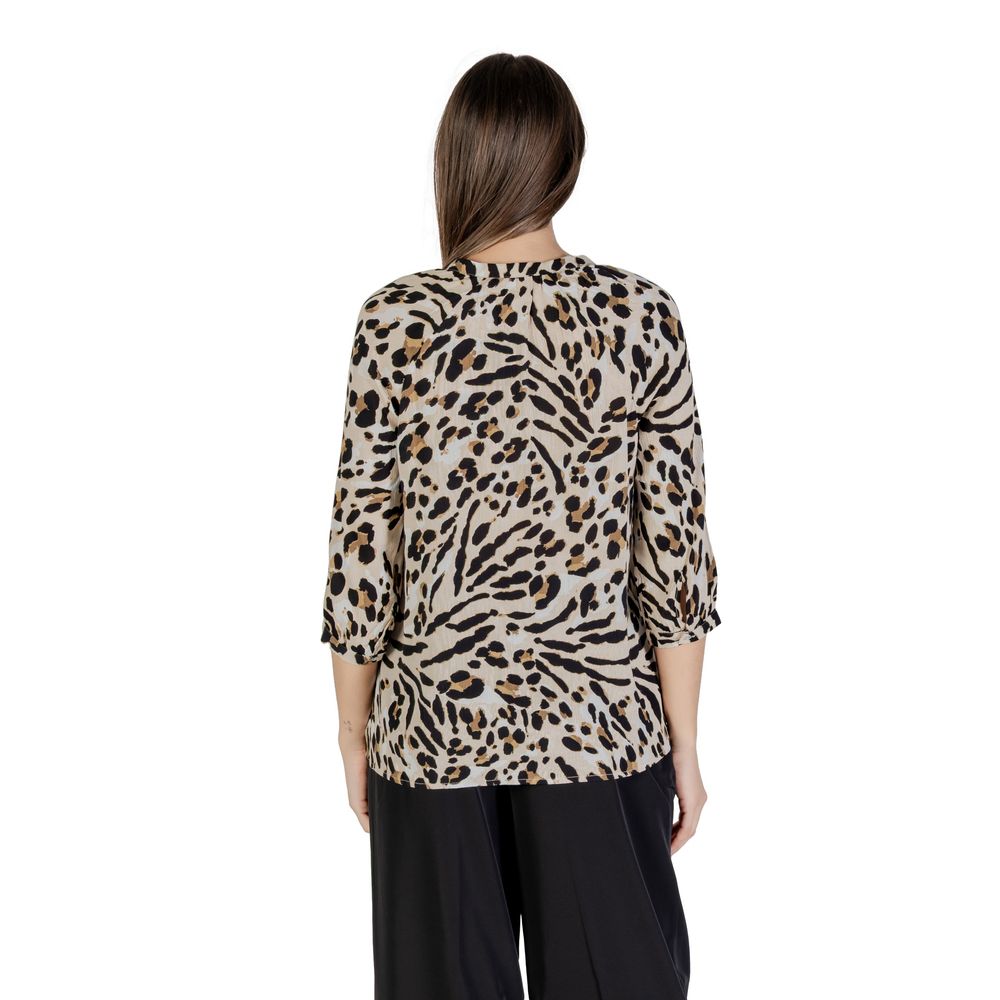ICHI Beige Viscose Blouse