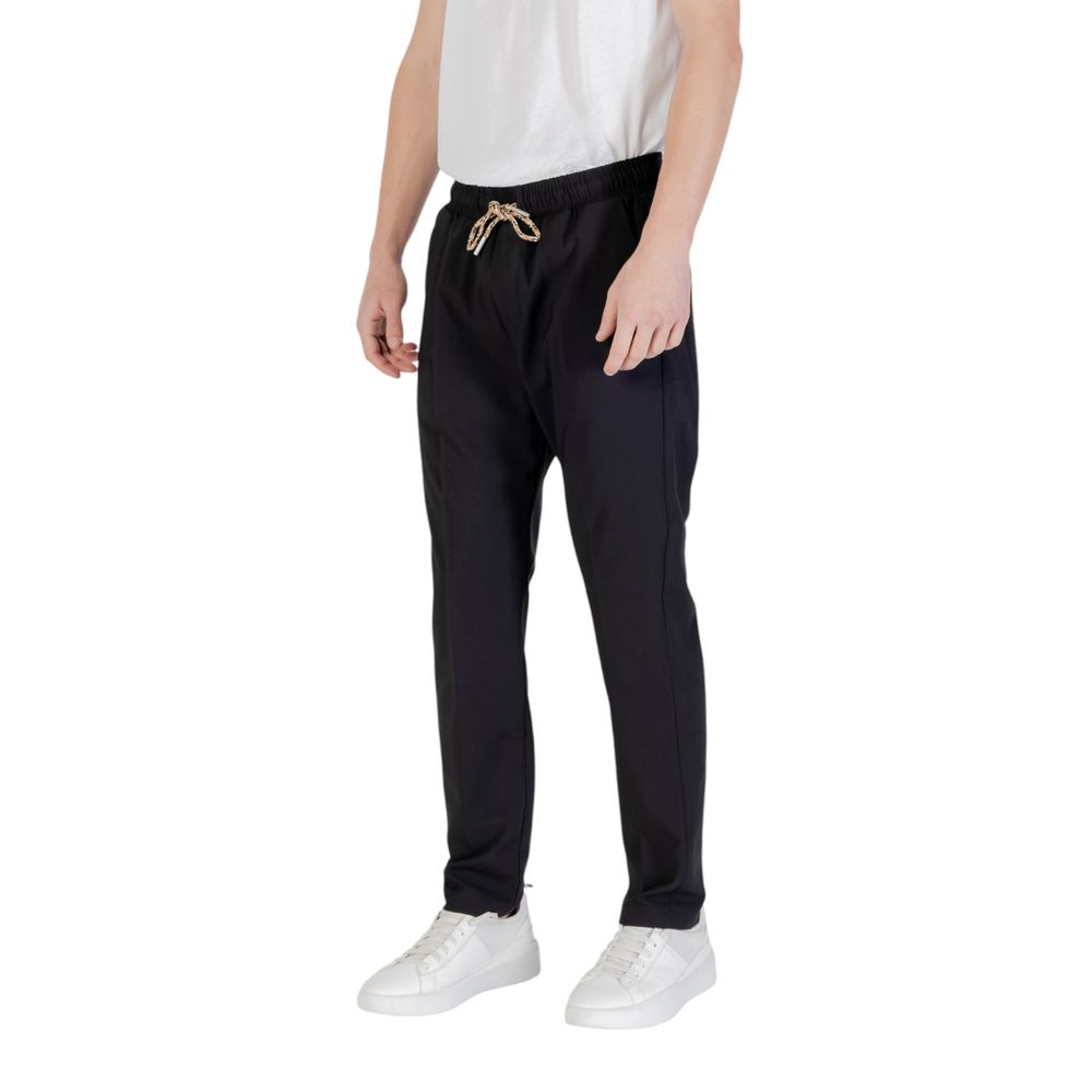 Gianni Lupo Black Polyester Casual Pants