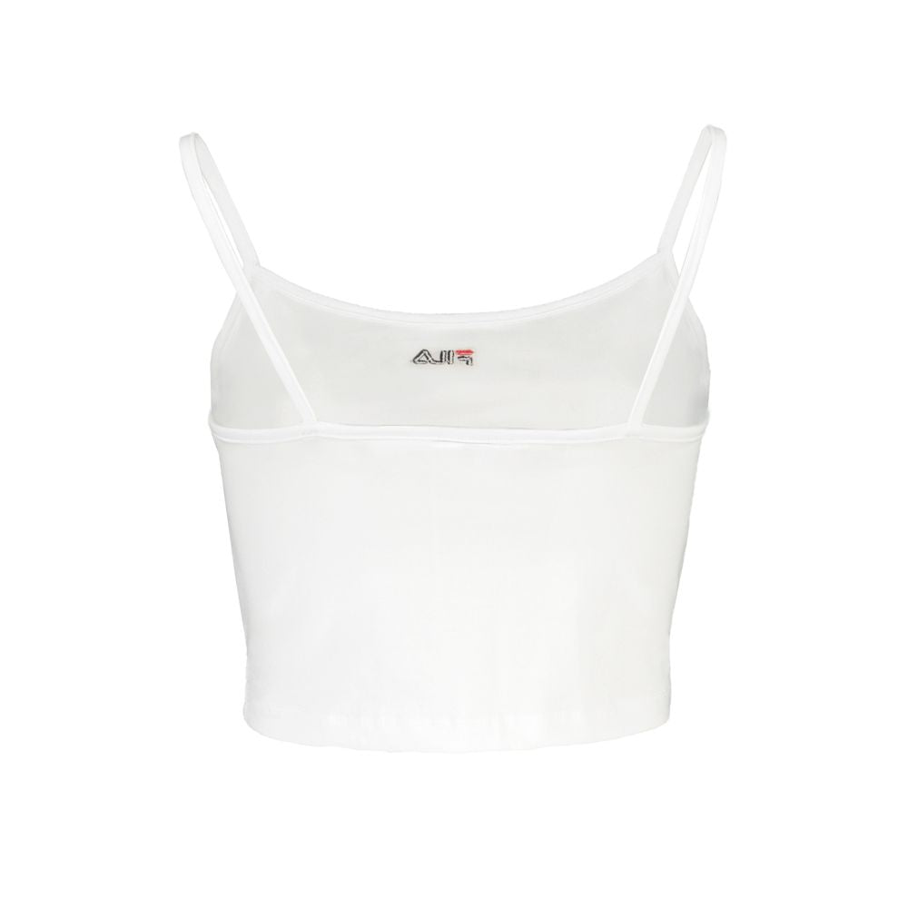 Fila White Cotton Sleeveles T-Shirt