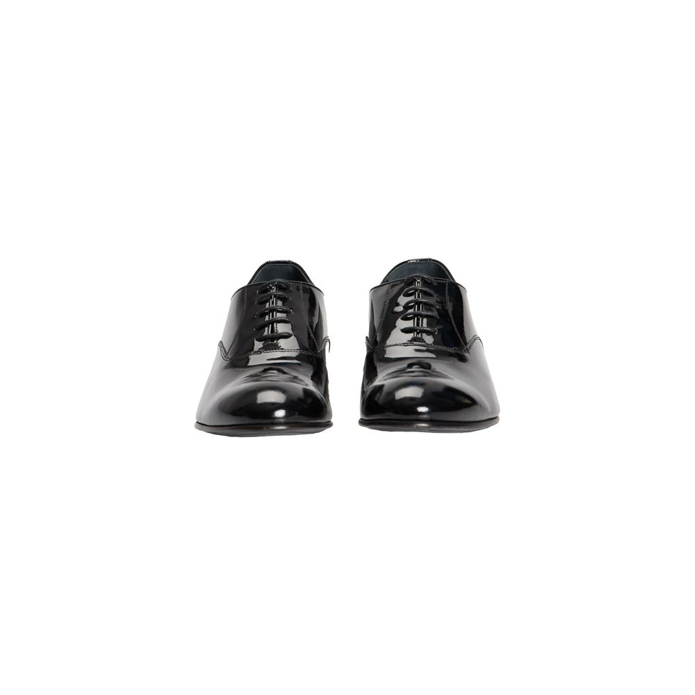 Roberto Pepe Luxury Black Leather Men Shoe