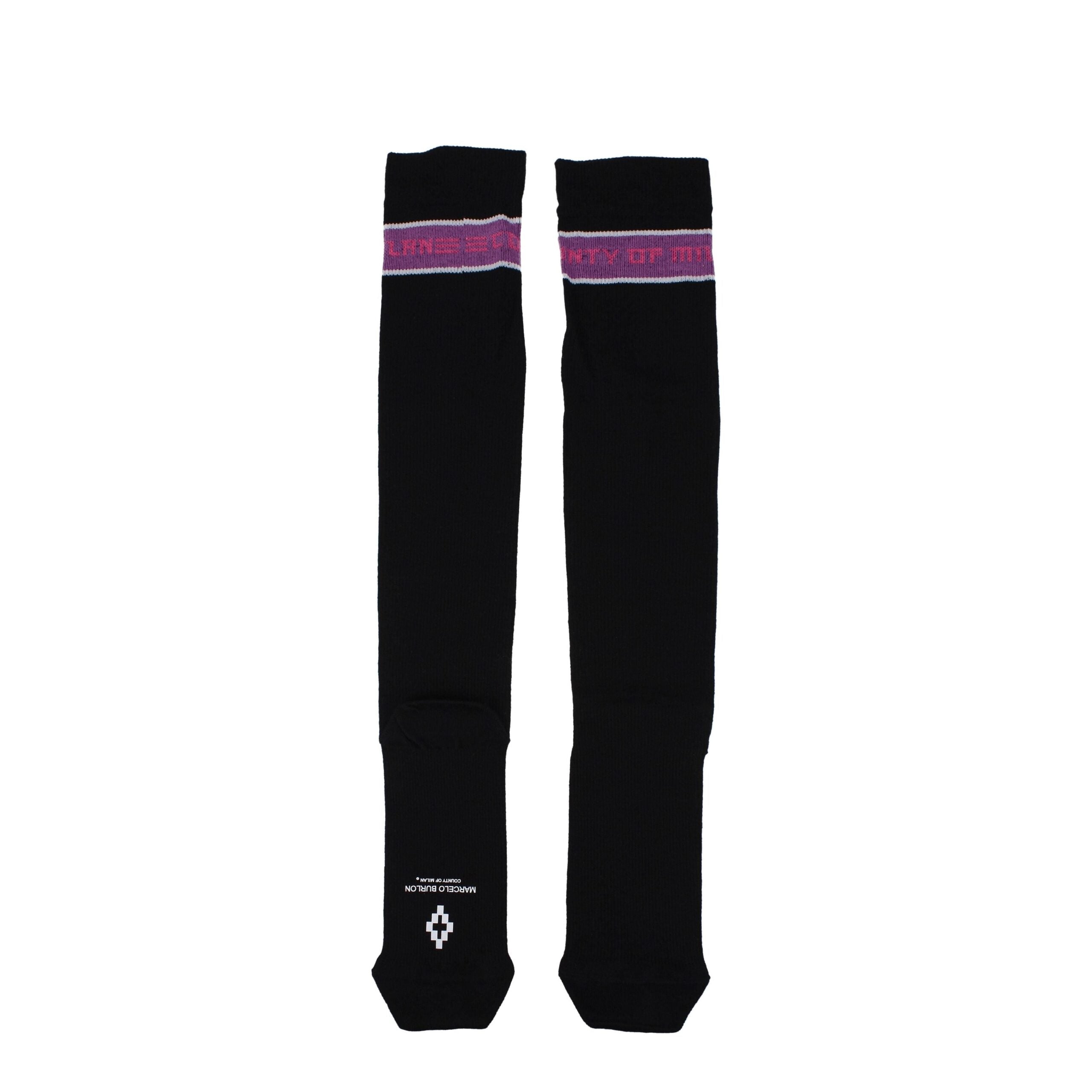 Marcelo Burlon Black Cotton Socks