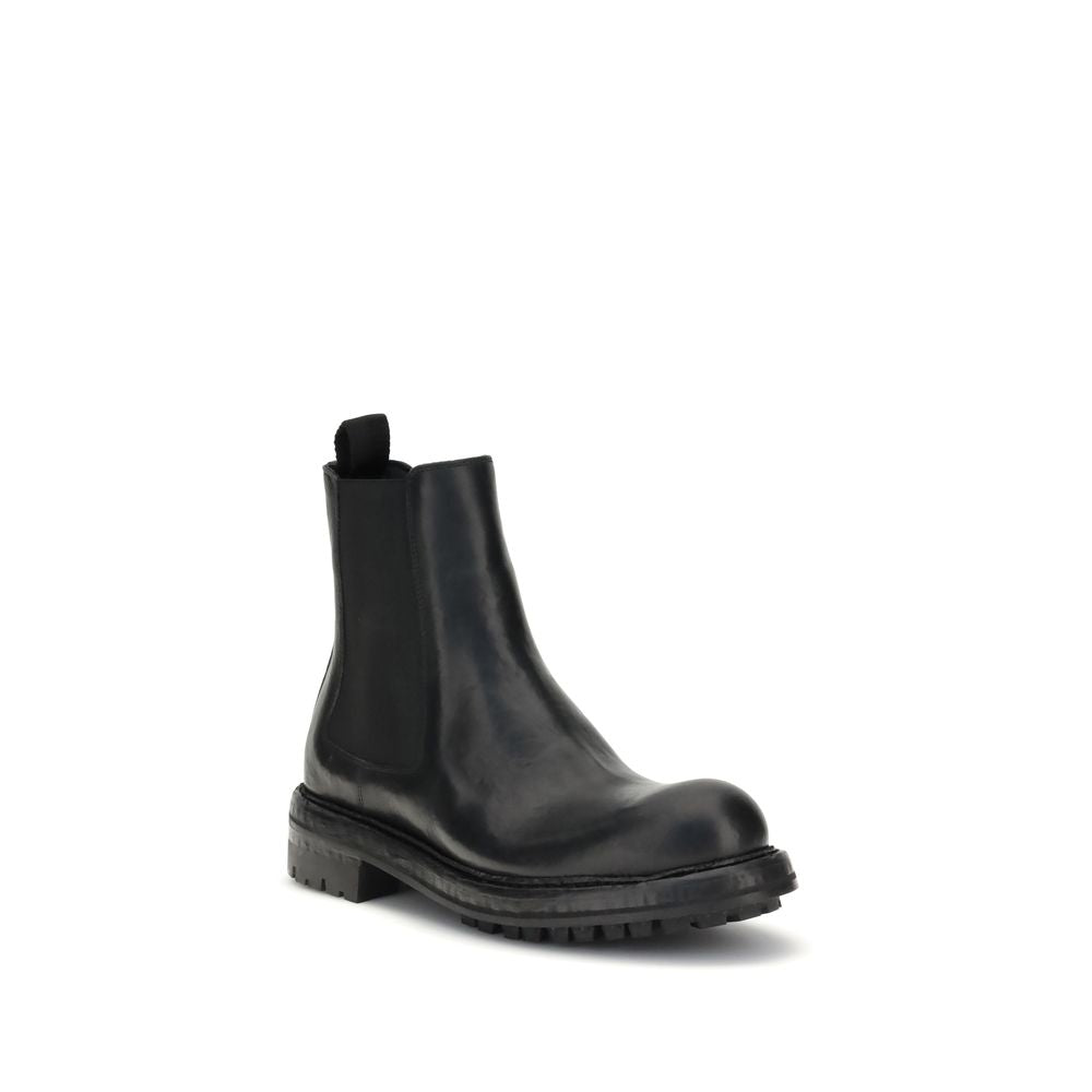Dolce & Gabbana Black Calf Leather Bos Taurus Chelsea Boots