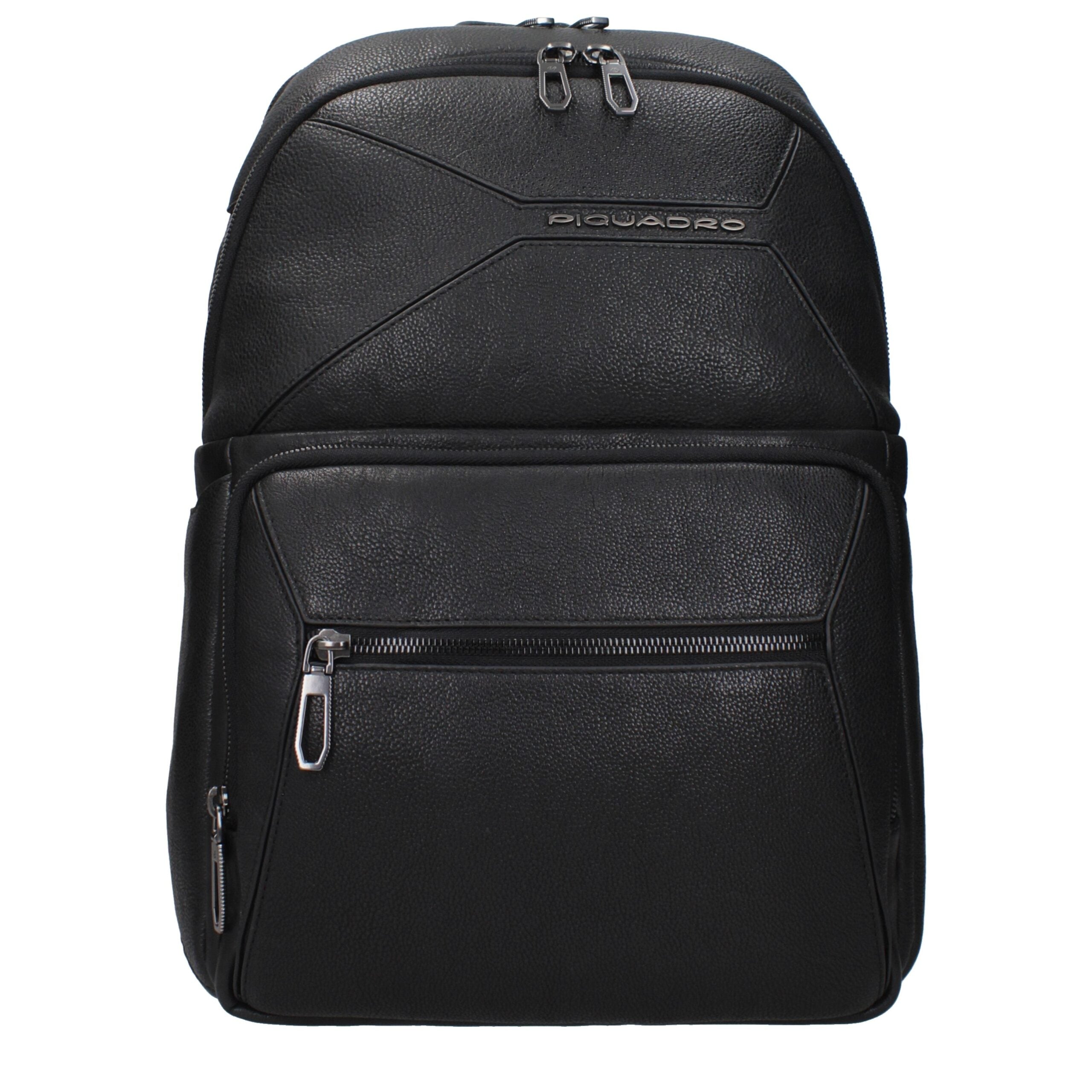 Piquadro Black Leather Backpack