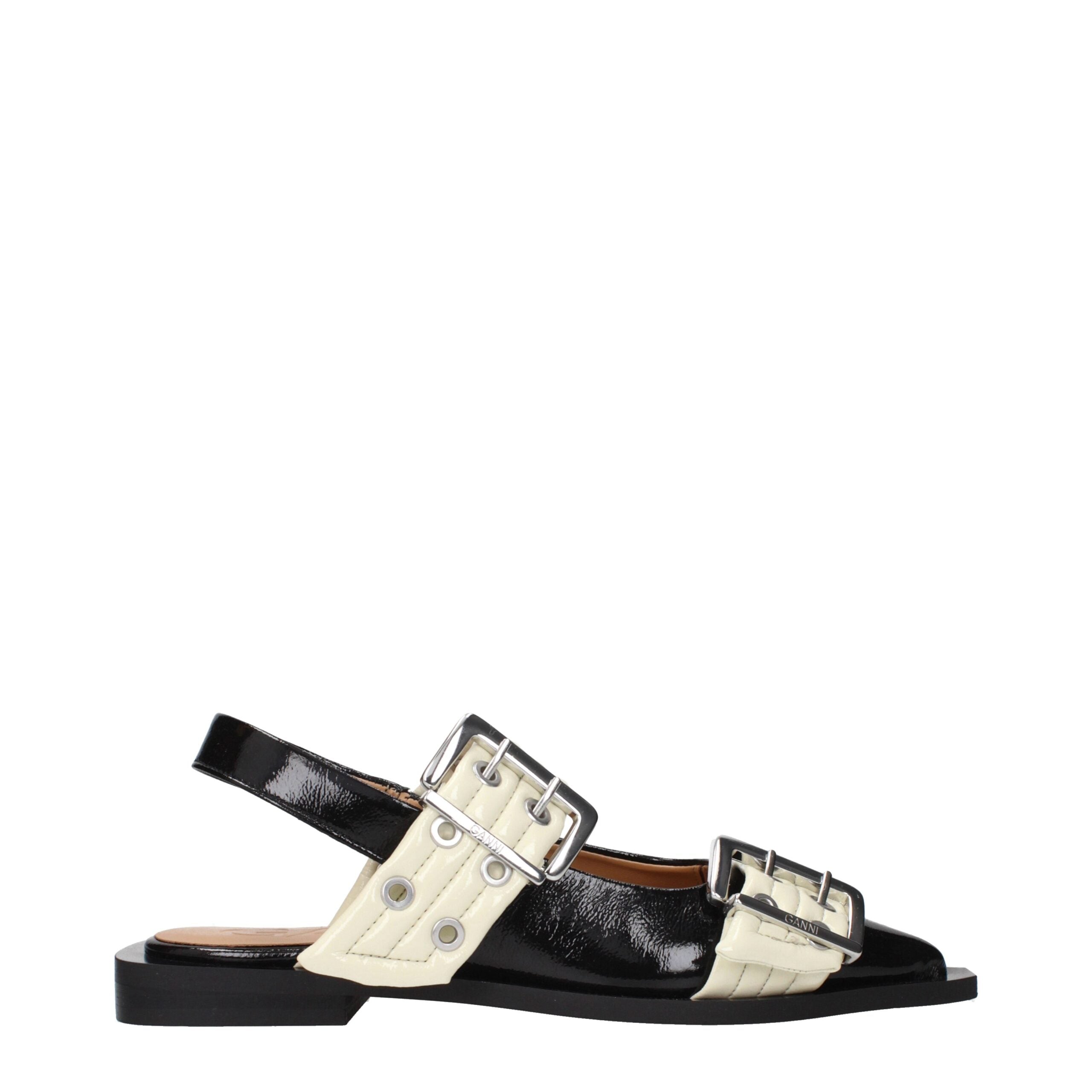 Ganni Black Polyethylene Flat Sandals