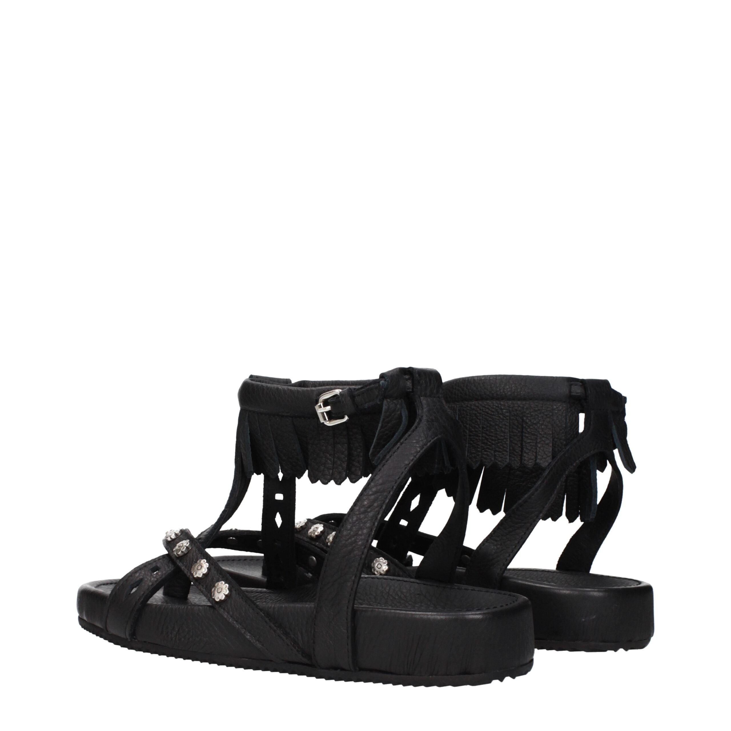 Isabel Marant Black Leather Sandals
