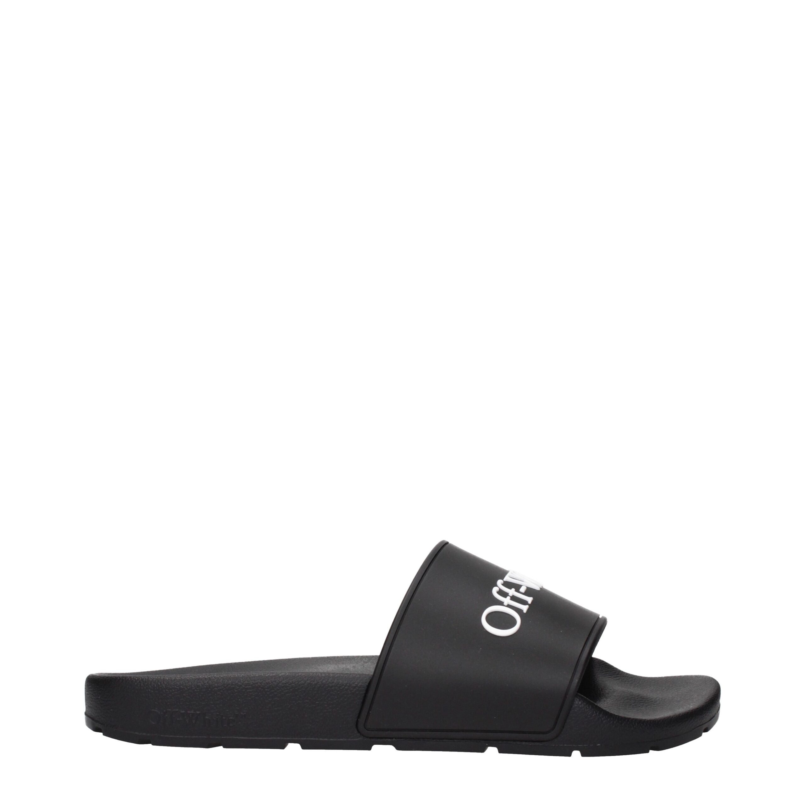 Off-White Black Cotton Slippers