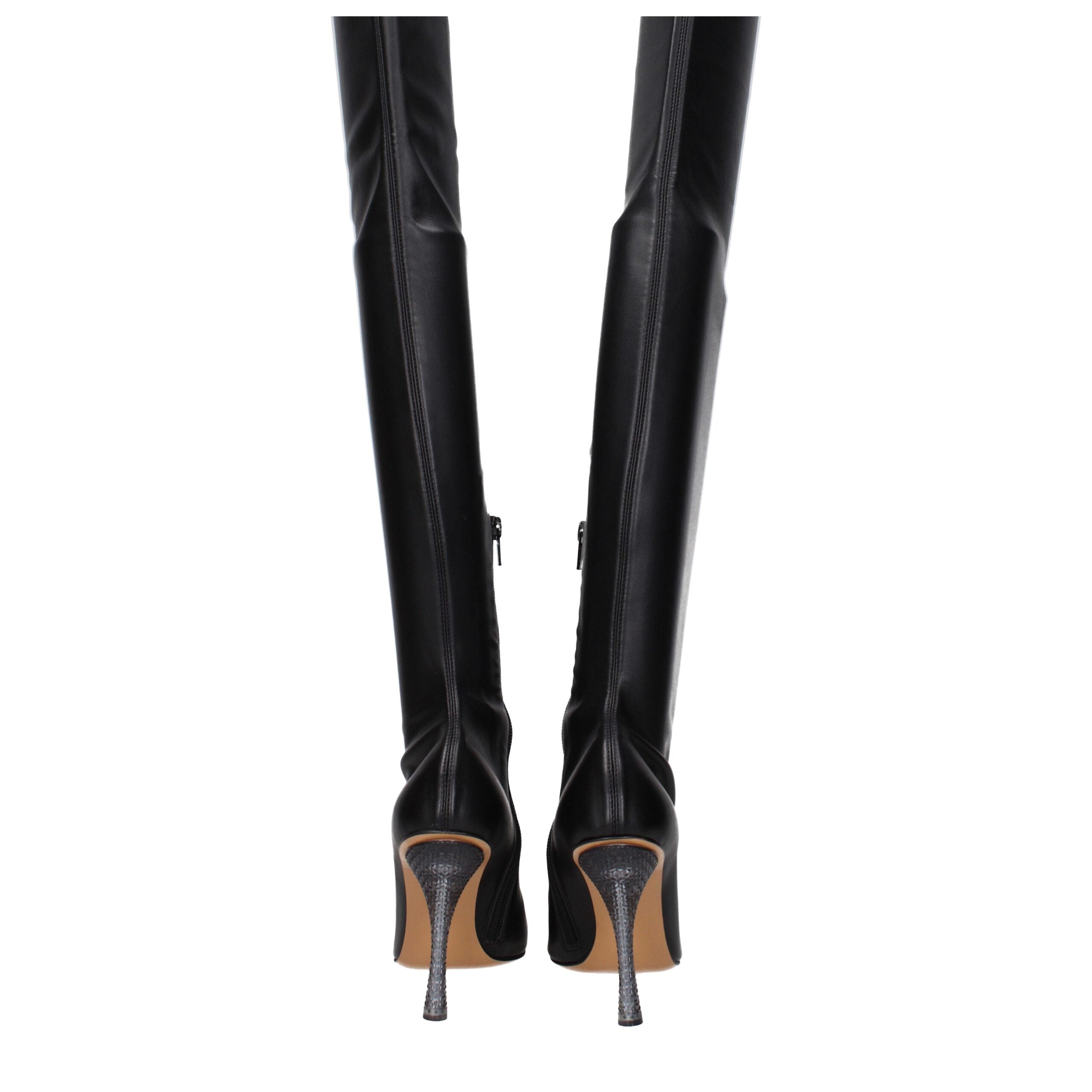 Off-White Black Leather Over The Knee