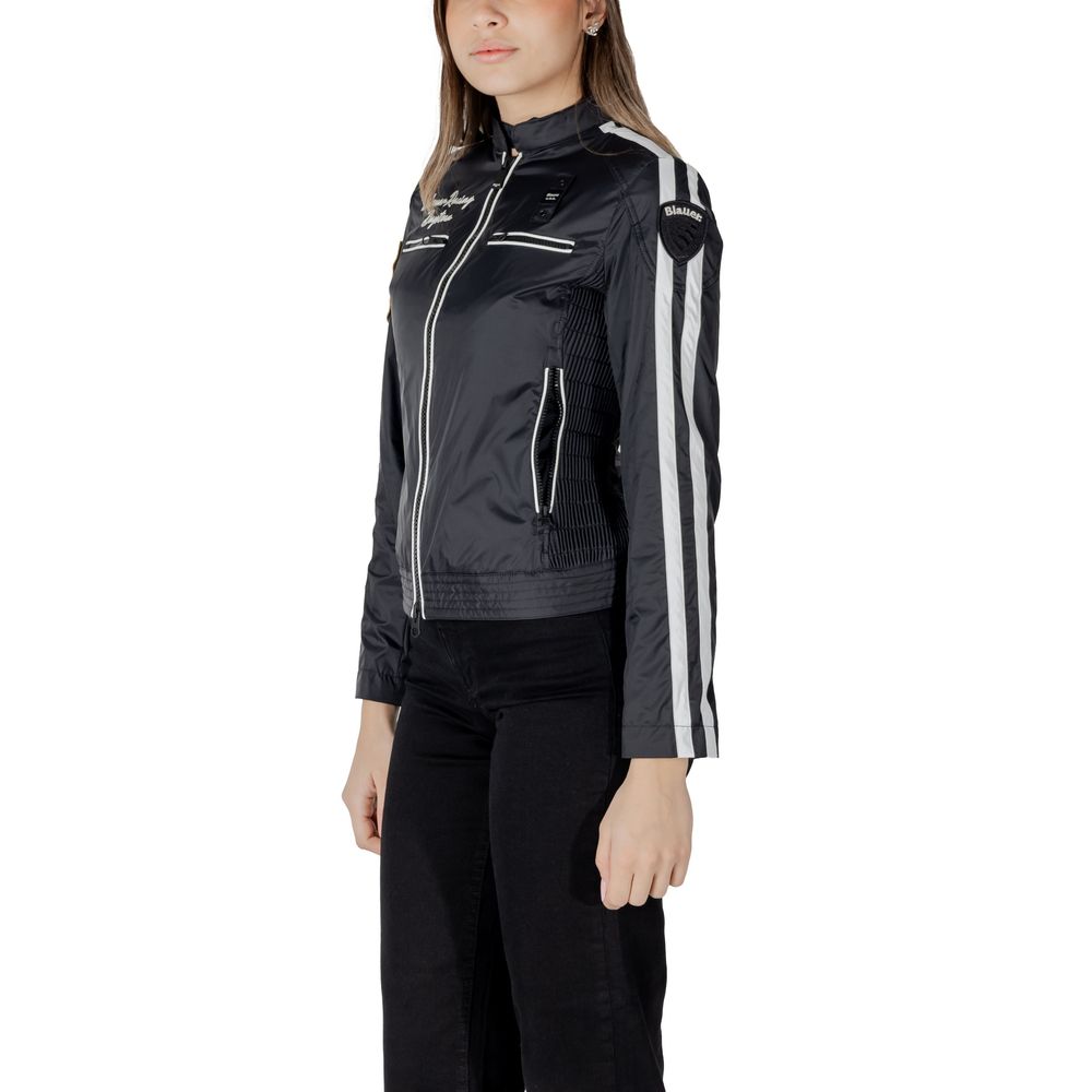 Blauer Black Polyamide Biker Jacket
