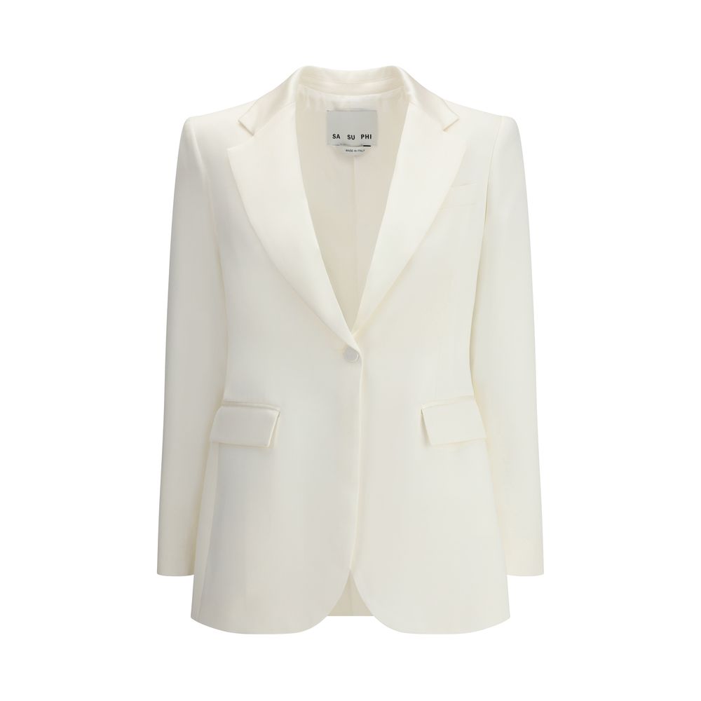 SA SU PHI White Silk Blazer