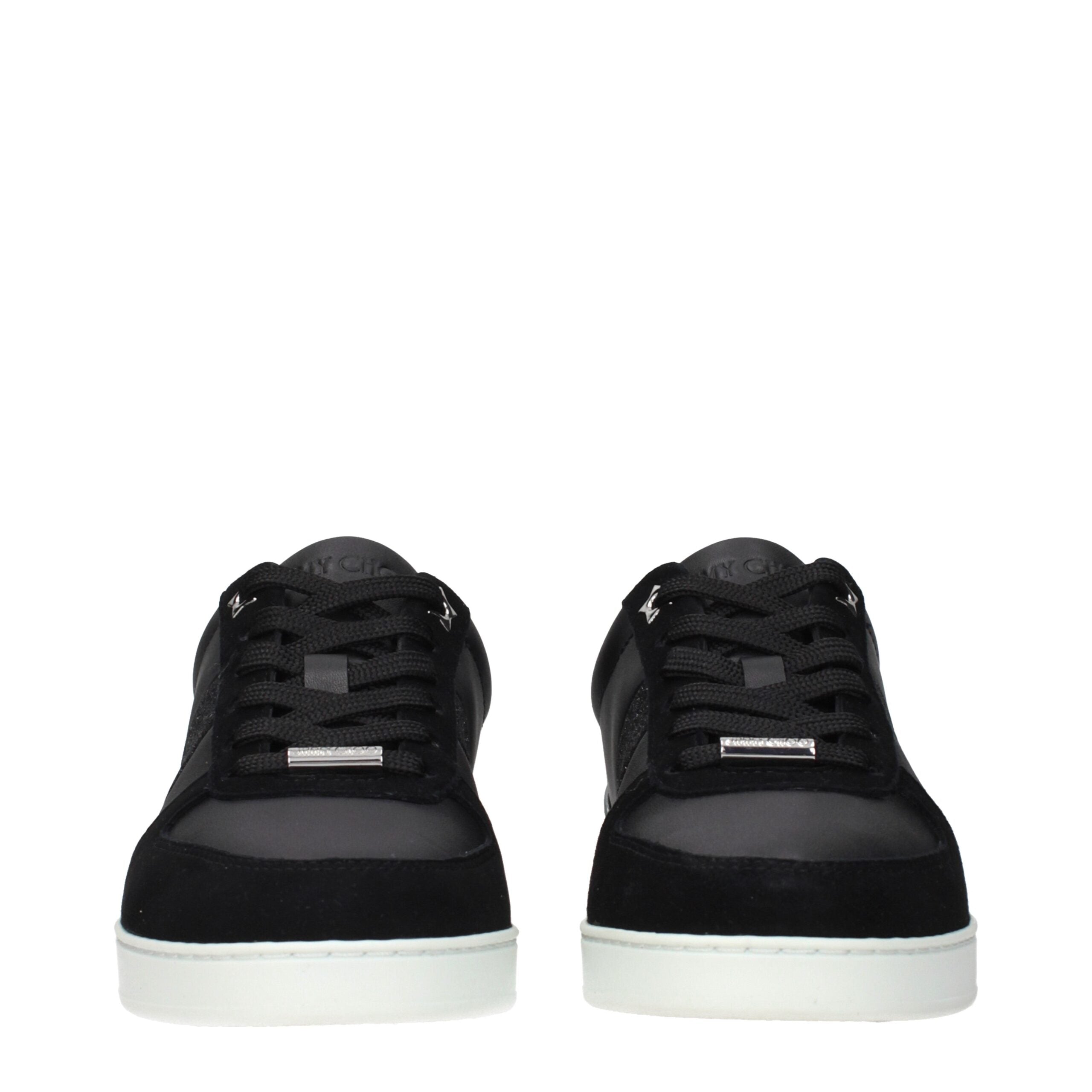 Jimmy Choo Black Leather Low Top Sneakers