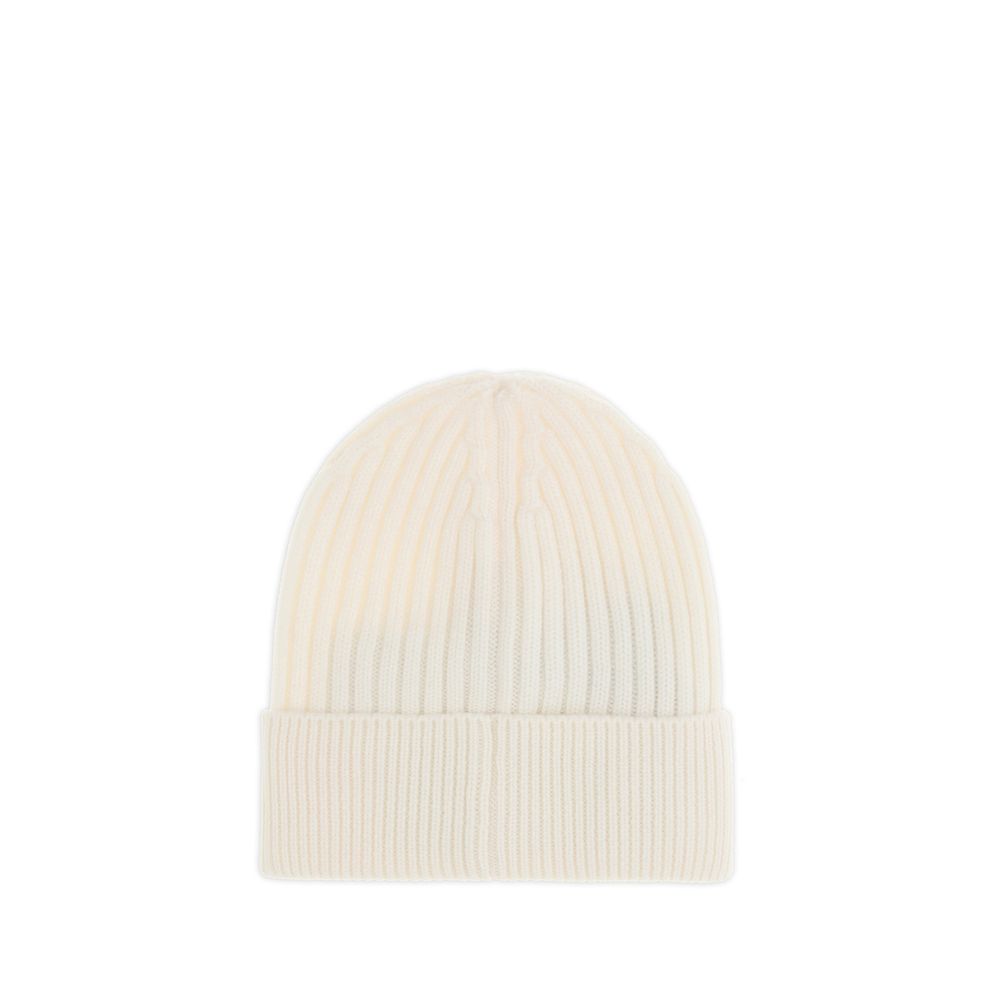 Moncler Grenoble Cream Fleece Wool Beanie