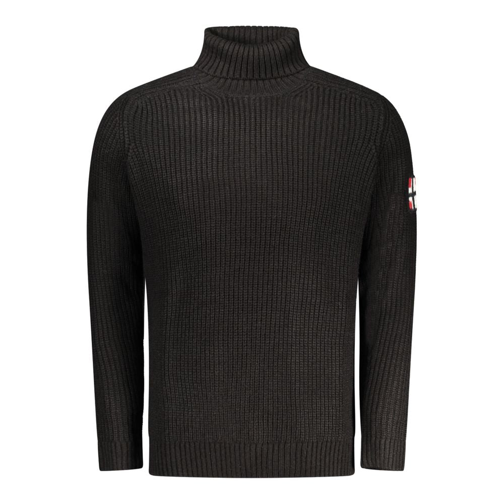 Norway 1963 Black Wool Men Sweater