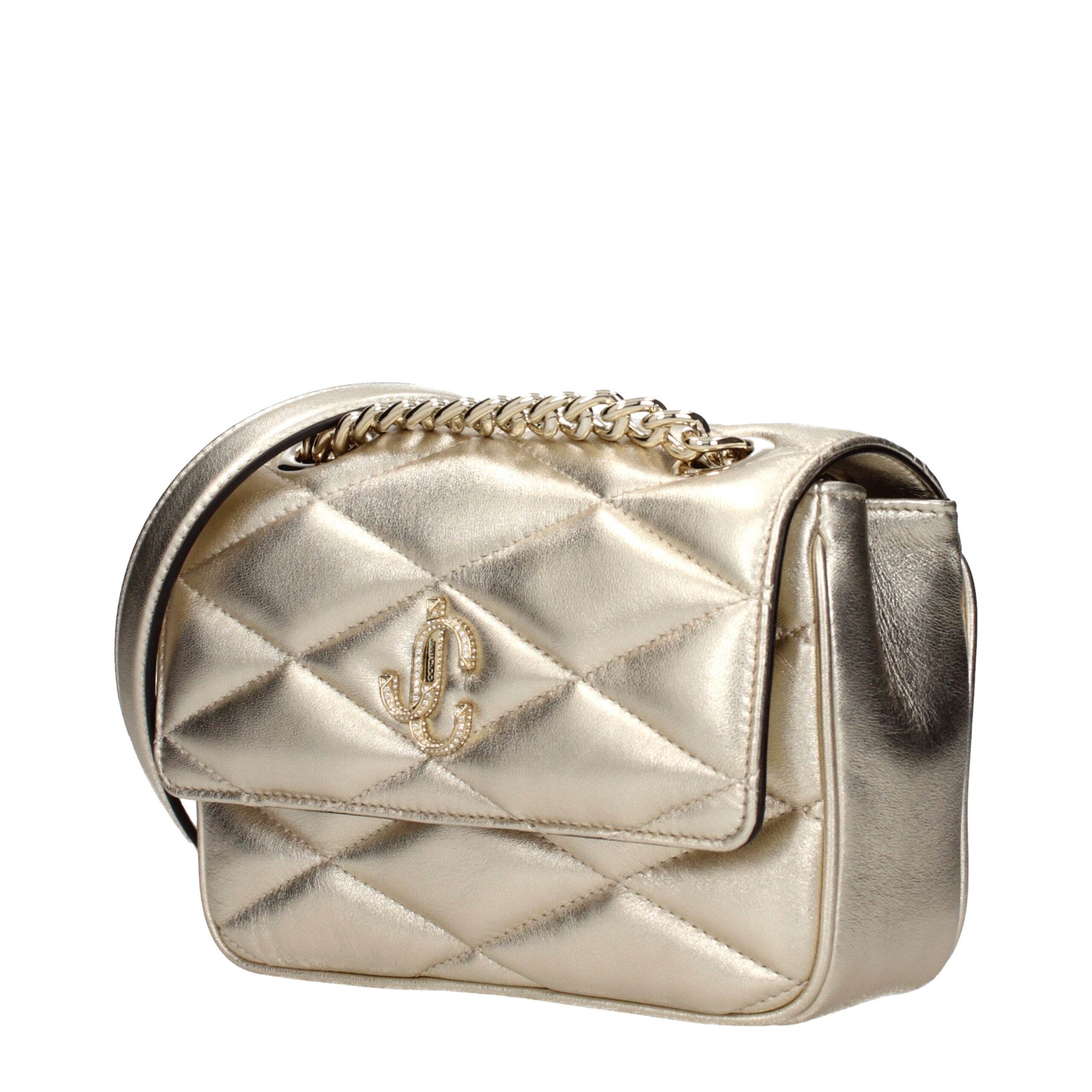 Jimmy Choo Gold Leather Shoulder Bag