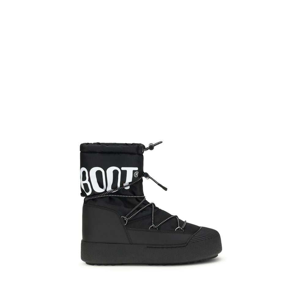 Moon Boot Black Nylon Lace-Up Boots