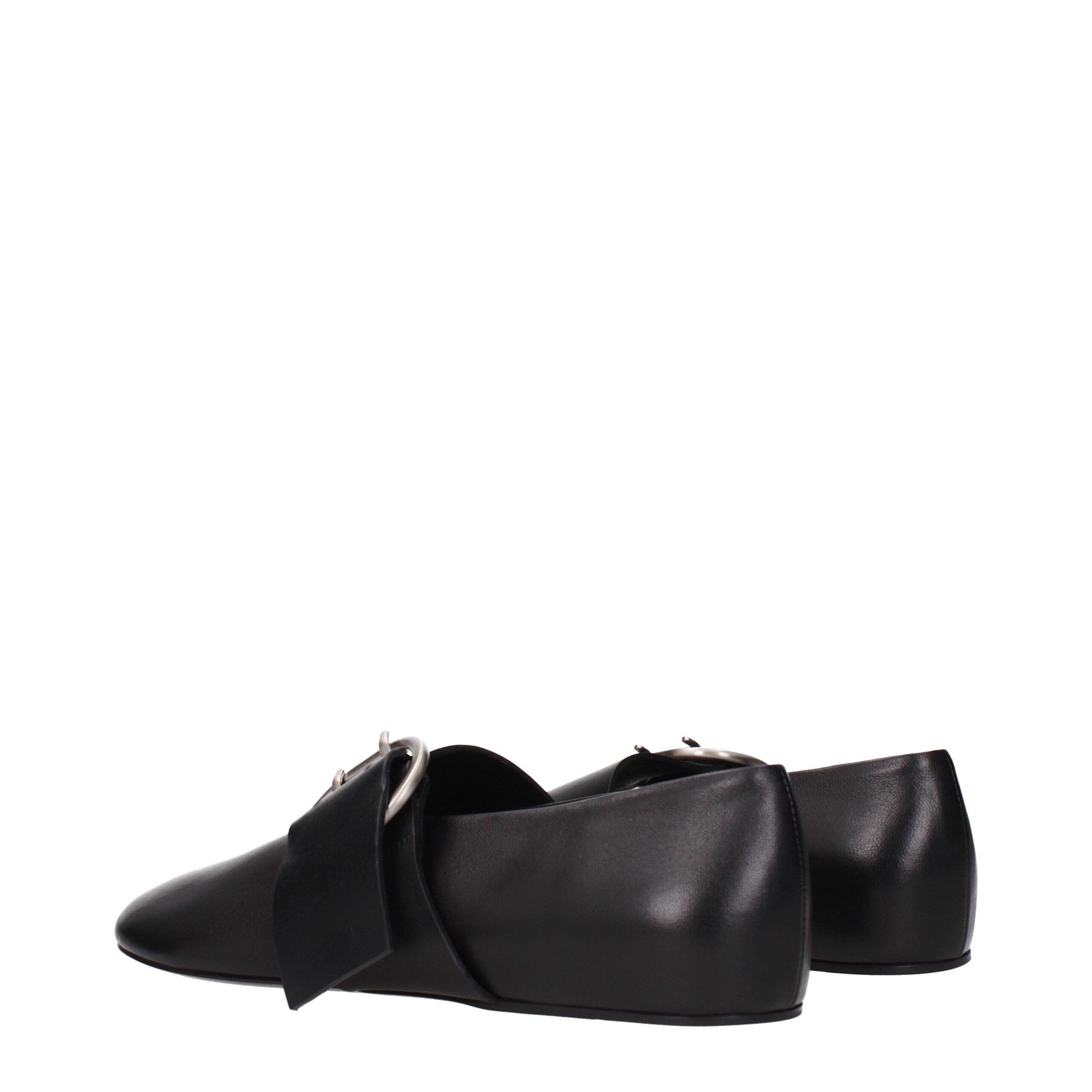 Jil Sander Black Leather Ballet Flats