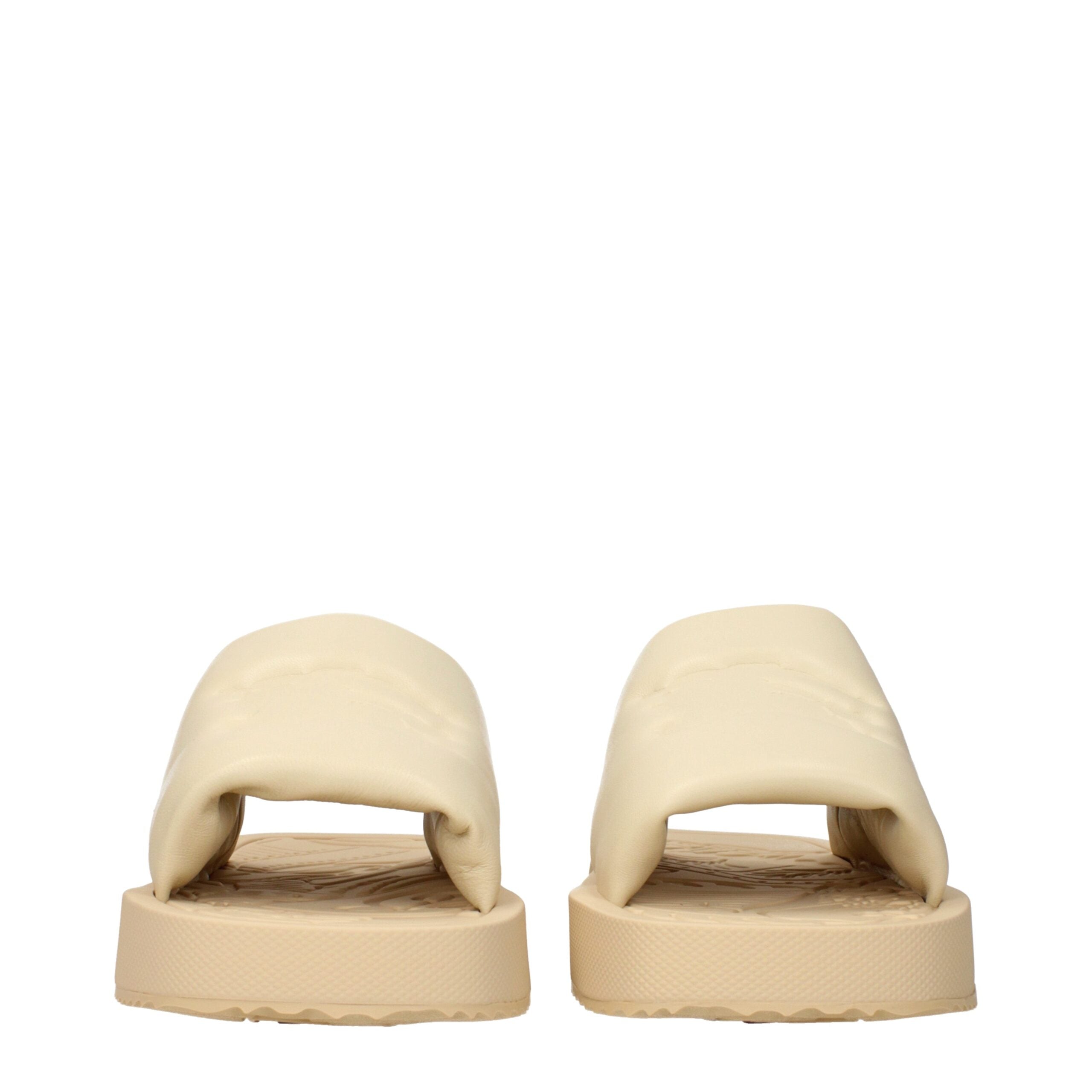 Burberry Beige Leather Slippers