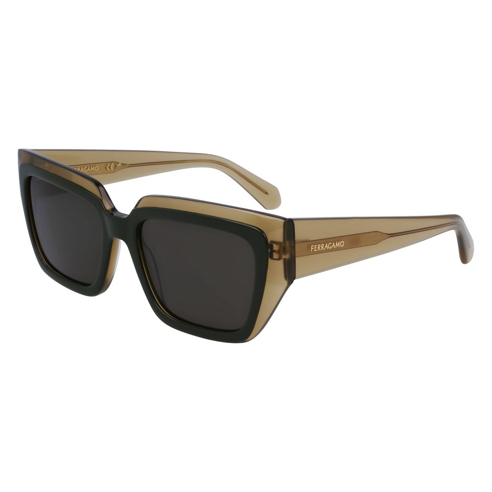 Ferragamo Green Acetate Sunglasses
