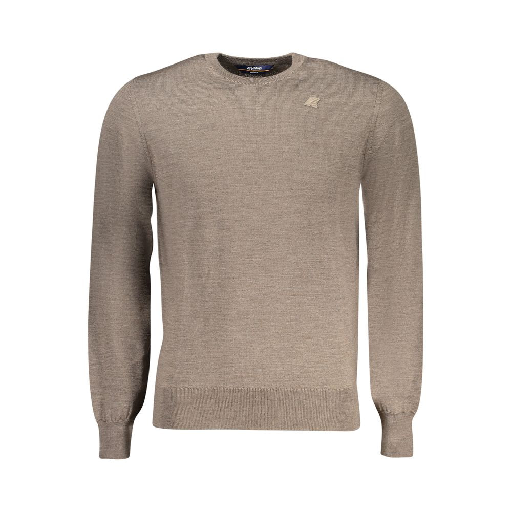 K-WAY Brown Wool Men Sweater