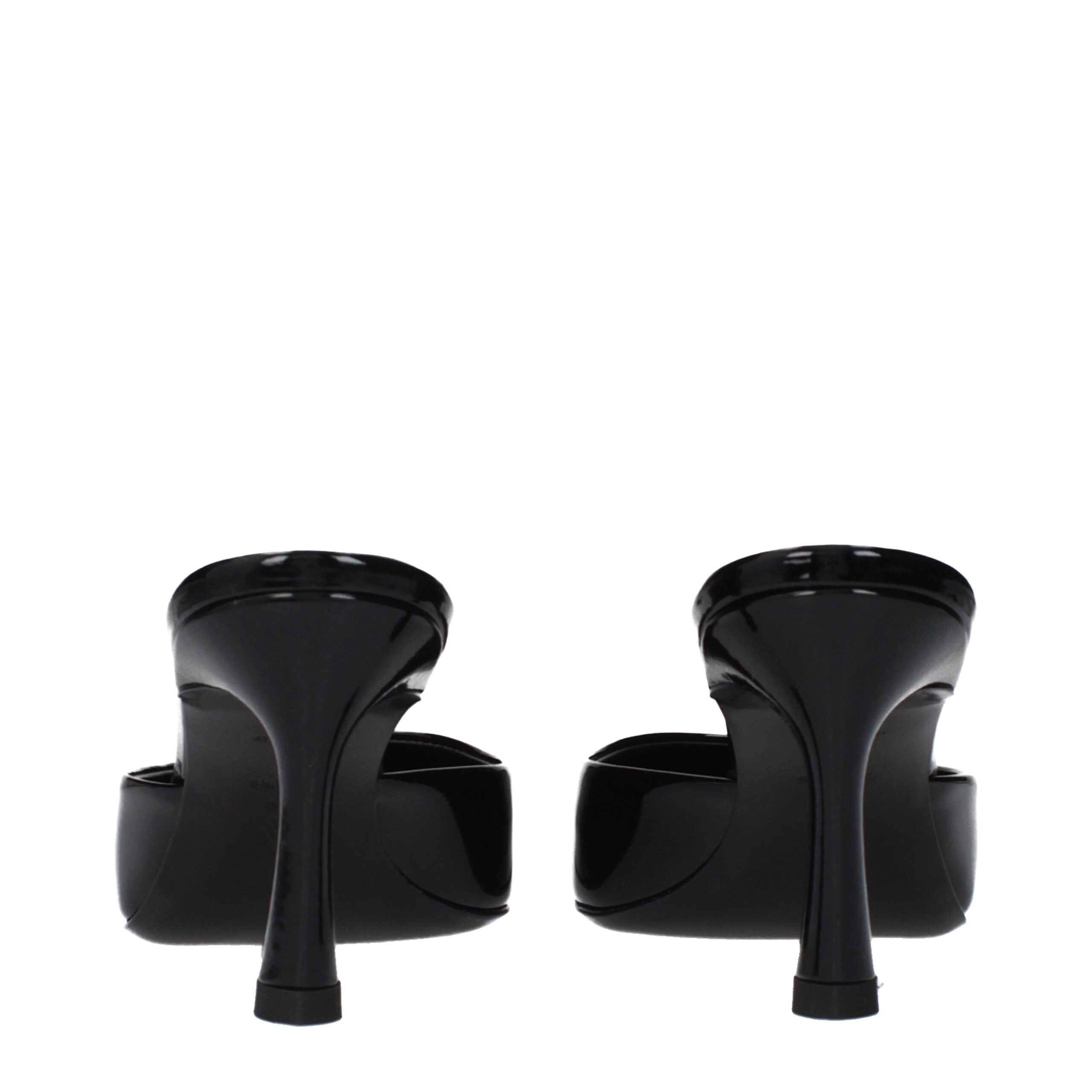 The Attico Black Leather Sandals