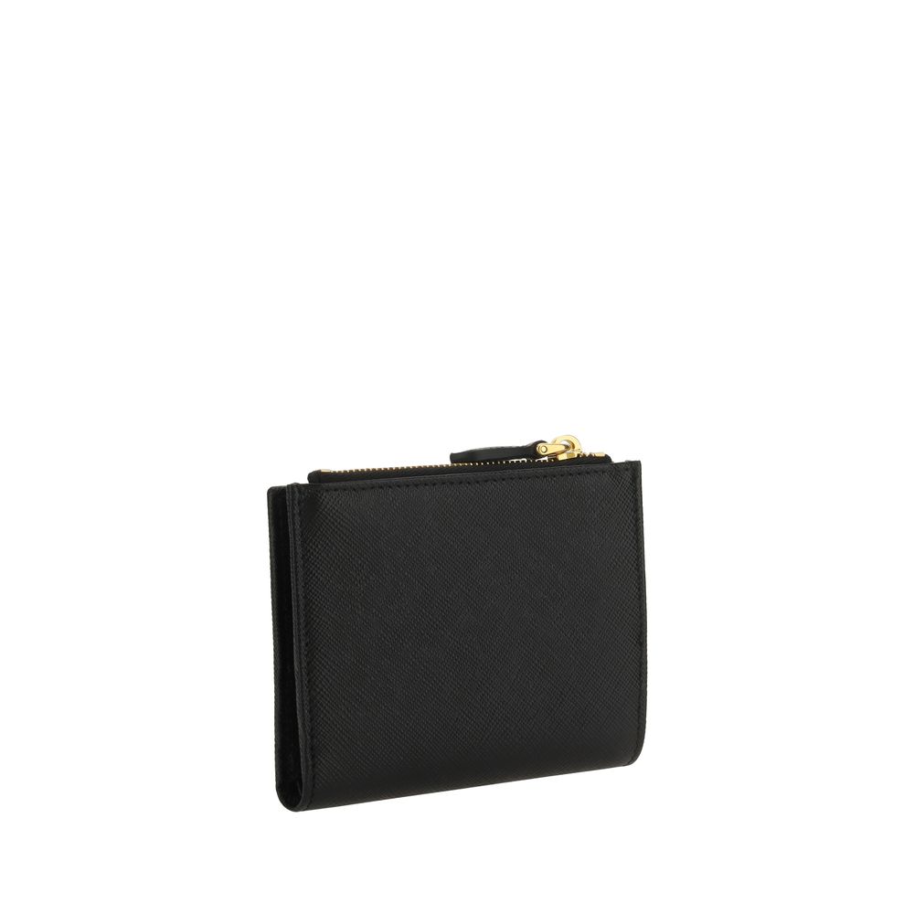 Prada Black Calf Leather Bos Taurus Wallet