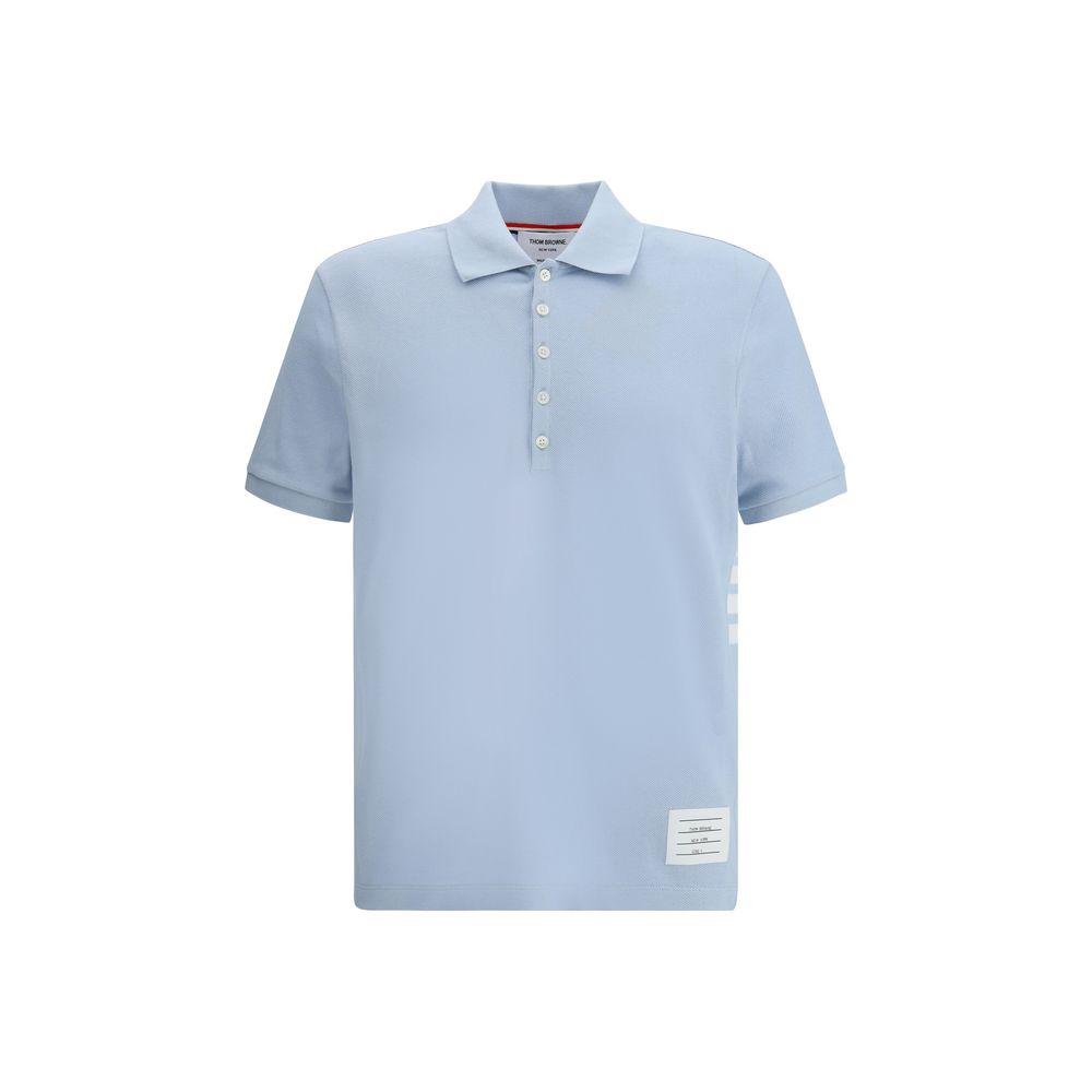 Thom Browne Blue Cotton Polo Shirt