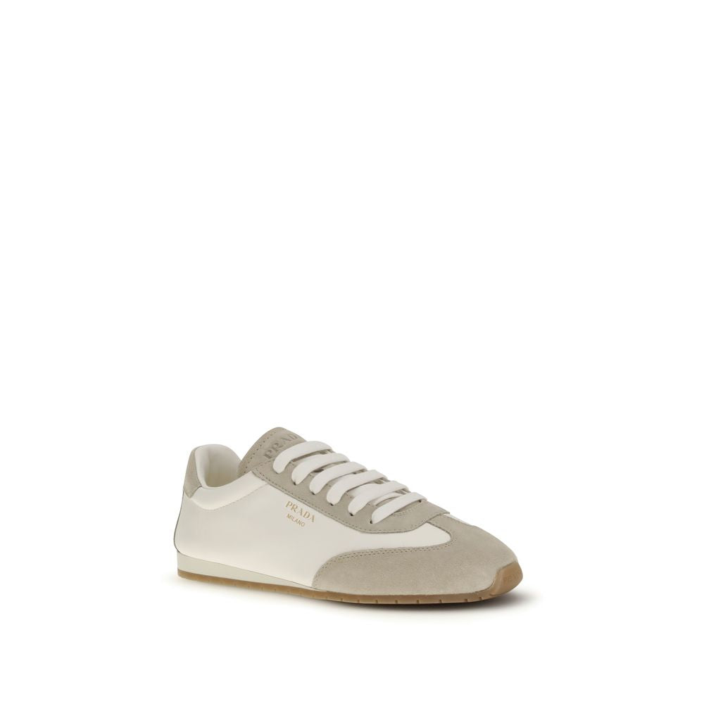 Prada Beige Lamb Ovis Aries Aries Low Top Sneakers