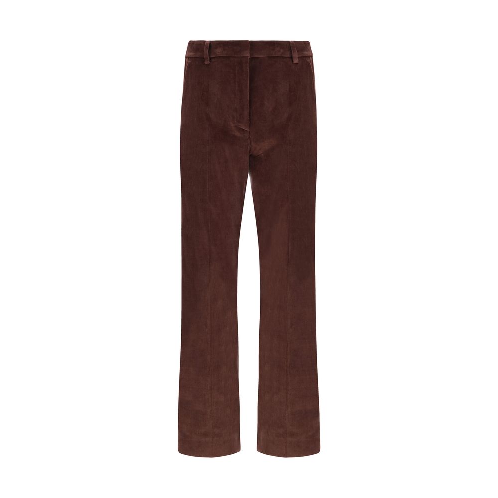 Max Mara Bordeaux Cotton Cropped Pants