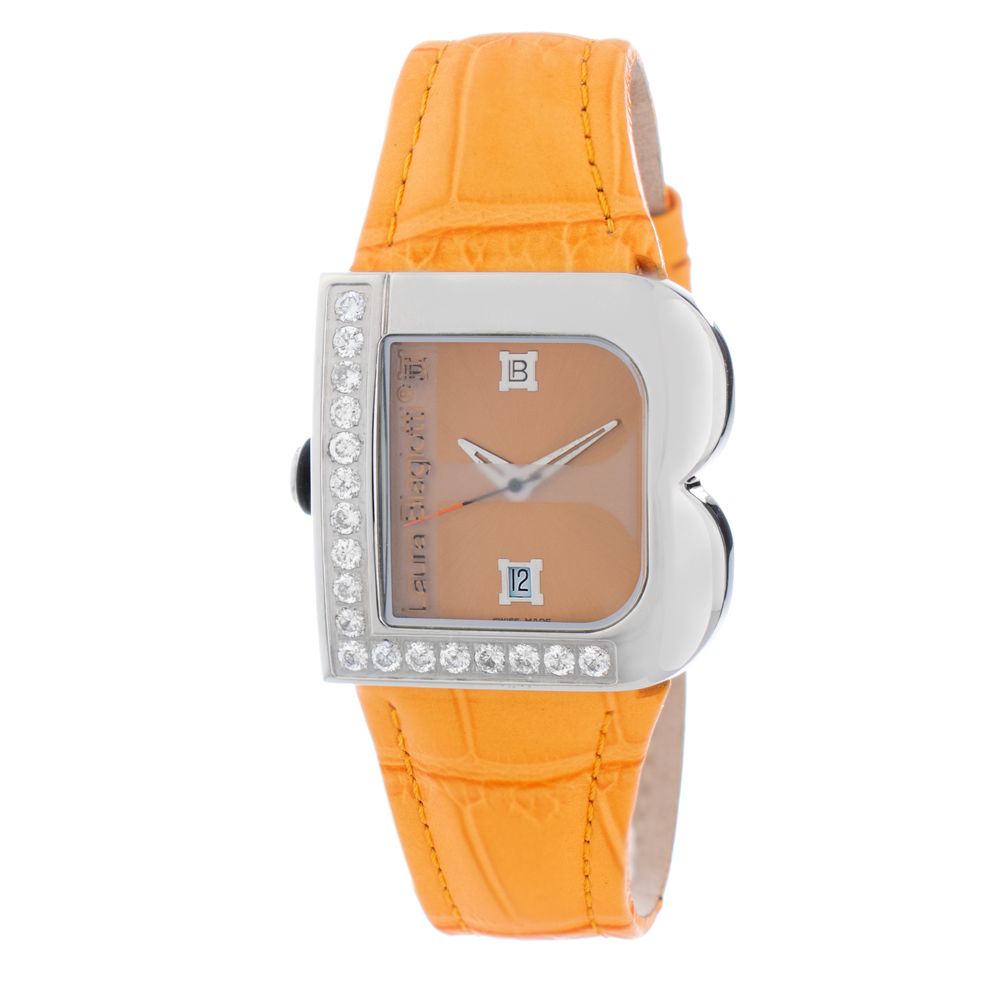 Laura Biagiotti Orange Leather Dress Watch